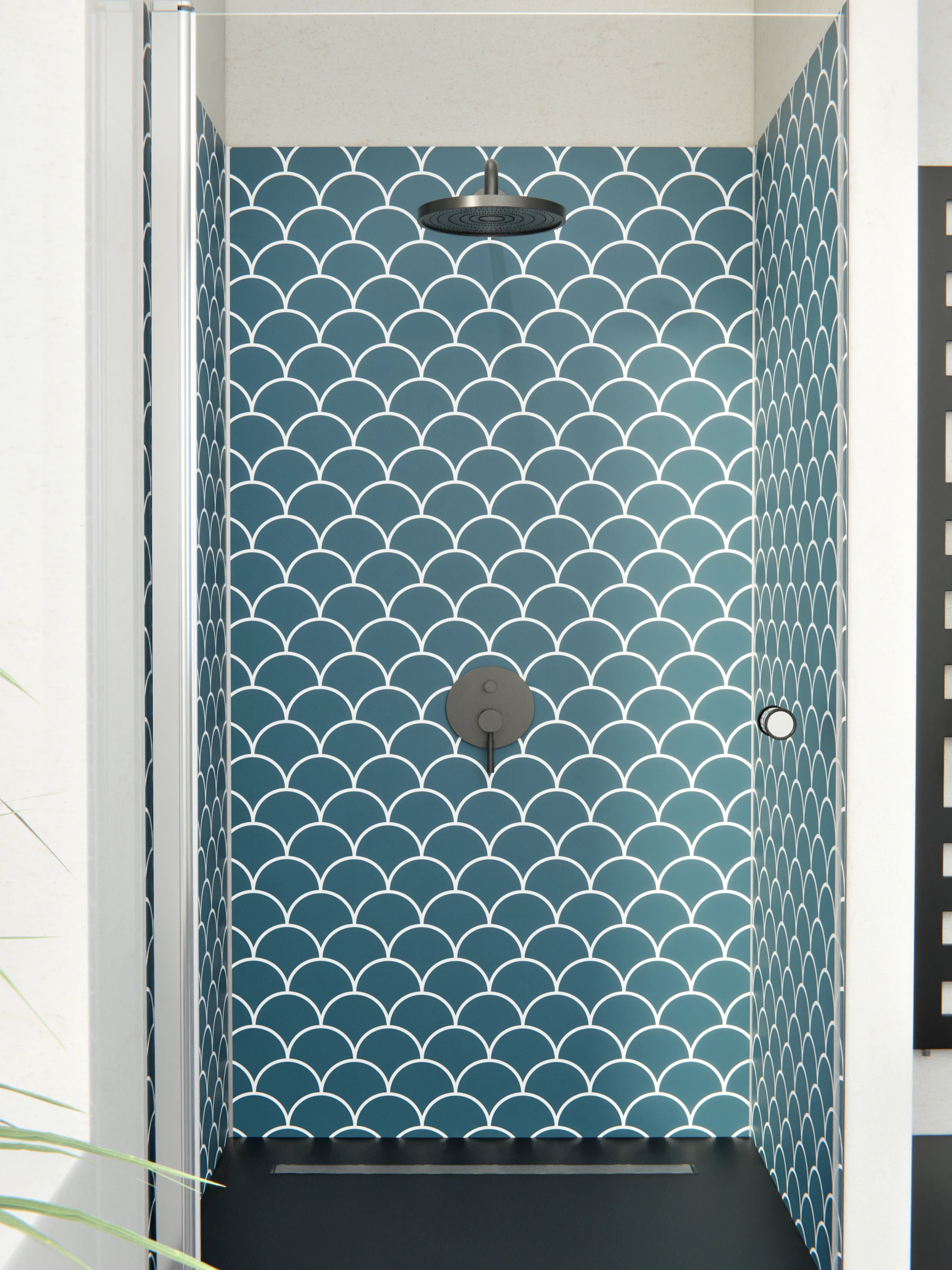 Duschrückwand - Simmetria - Imperiale - Blu Petrolio