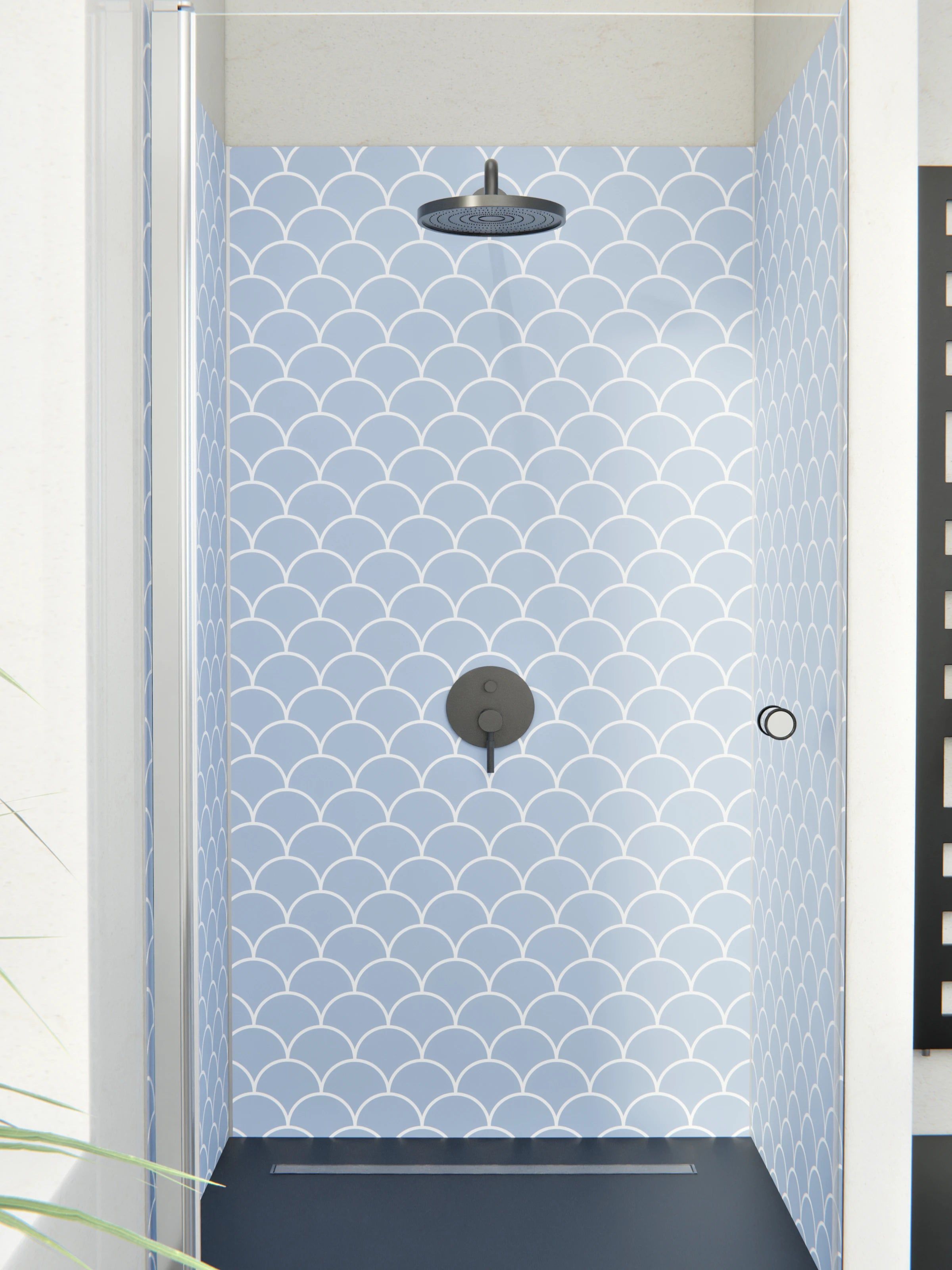 Duschrückwand - Simmetria - Imperiale - Ceruleo