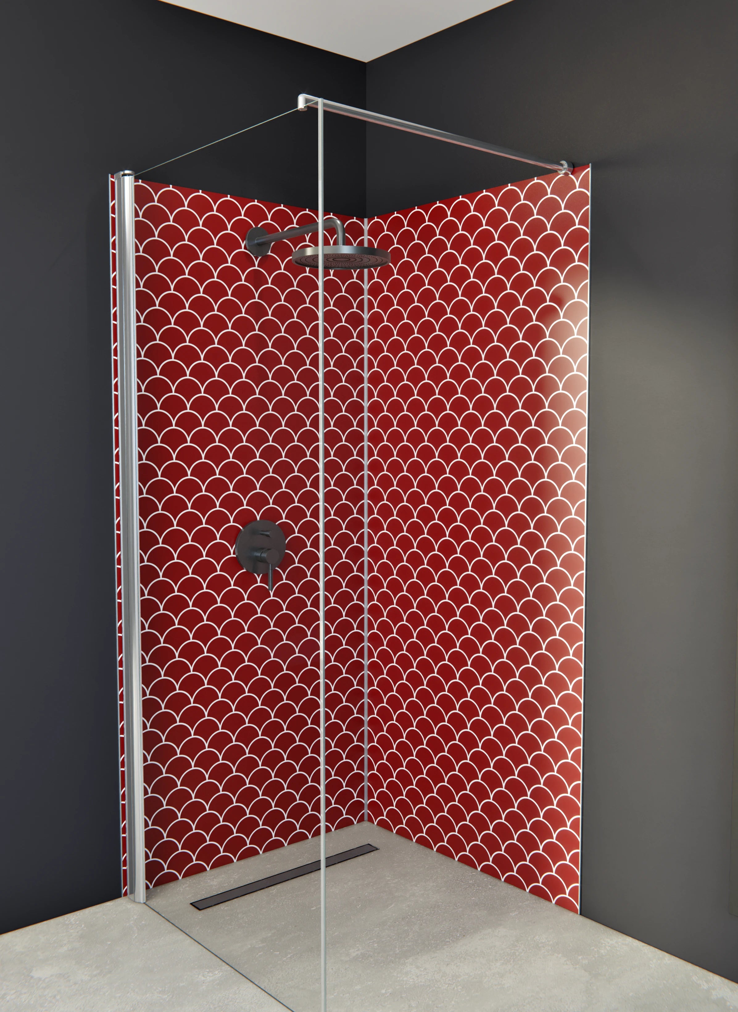 Duschrückwand - Simmetria - Imperiale - Granata
