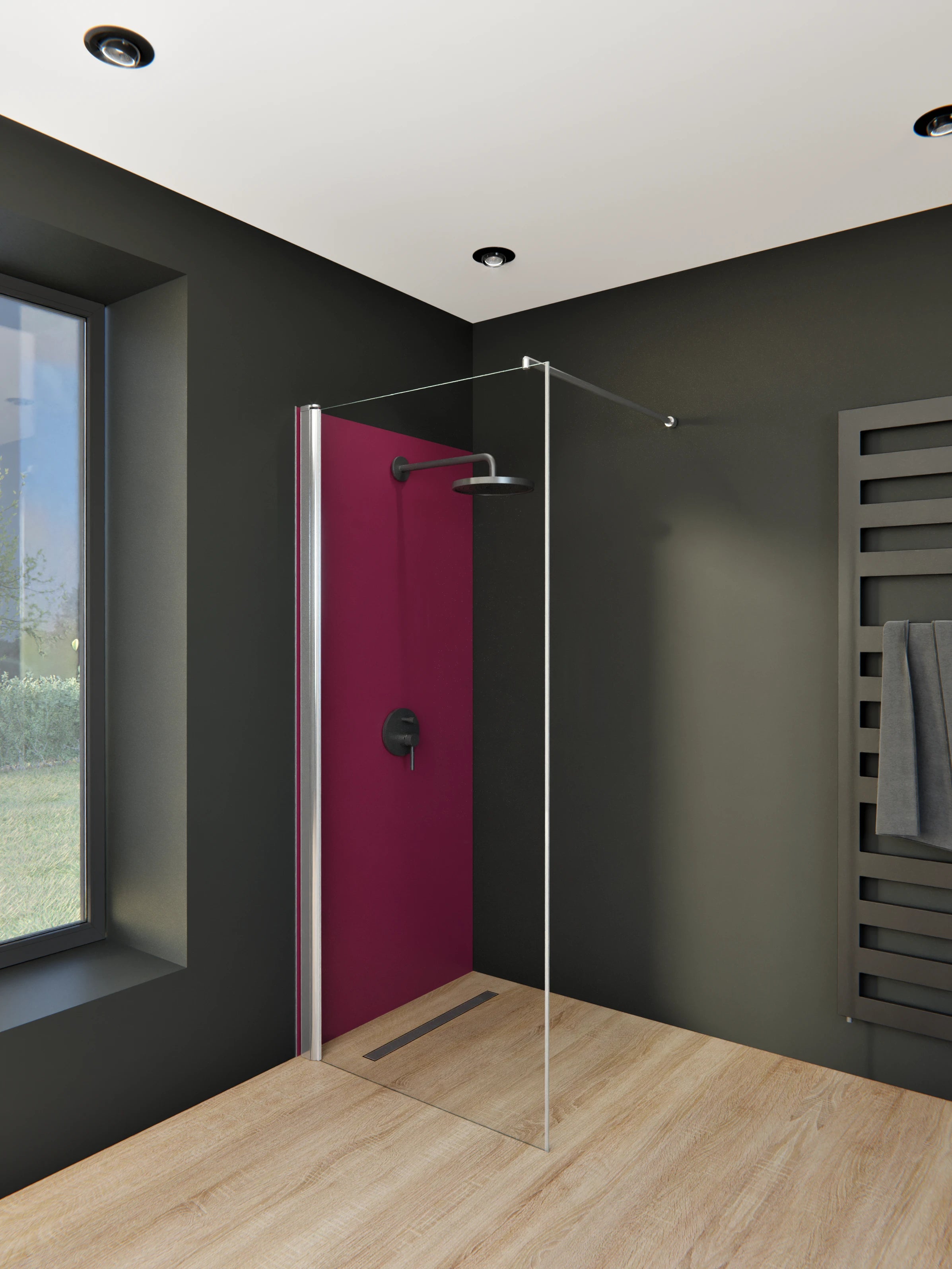 Duschrückwand - Vero Colors - Bordeaux Elegance