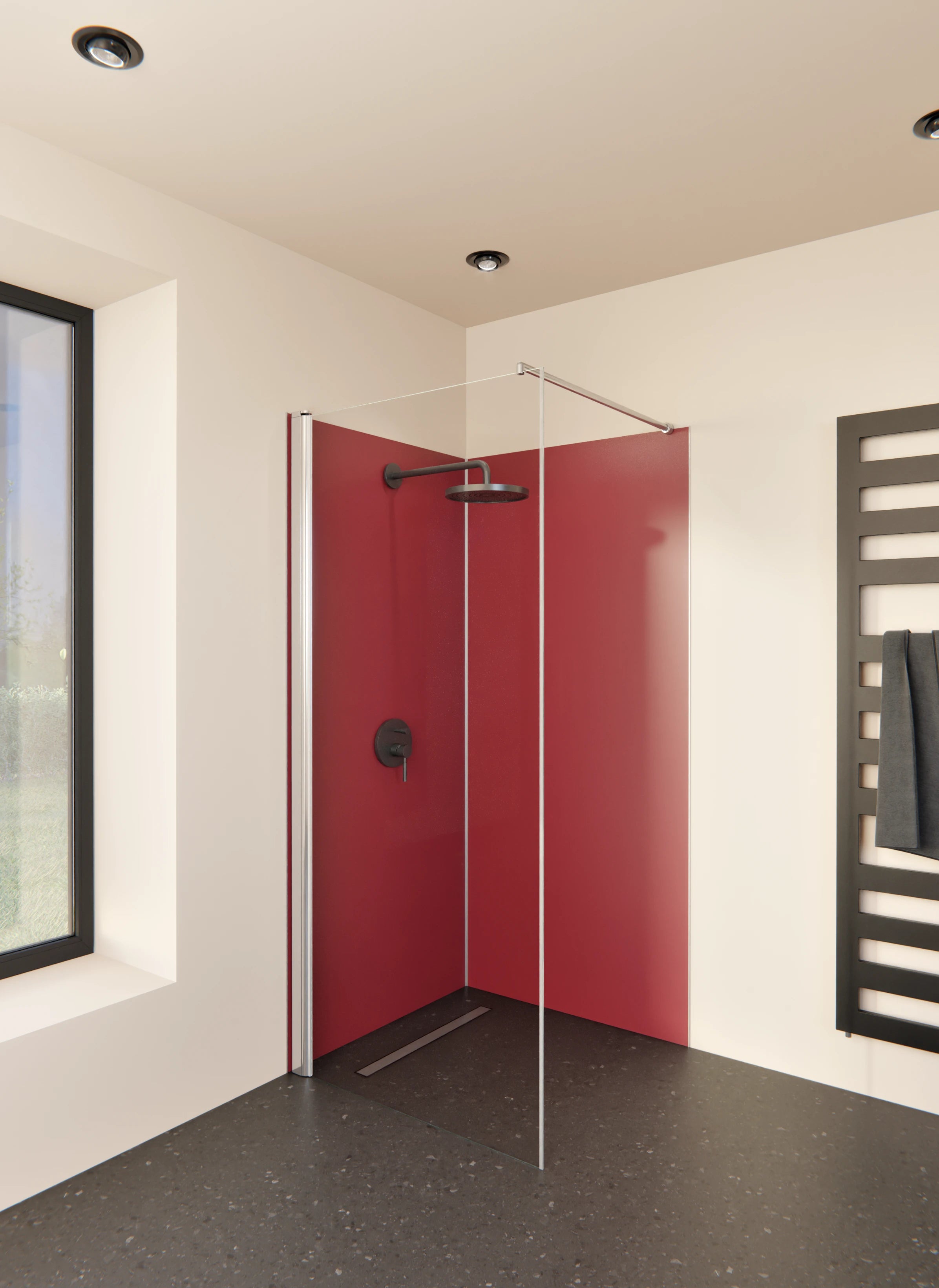 Duschrückwand - Vero Colors - Garnet Red