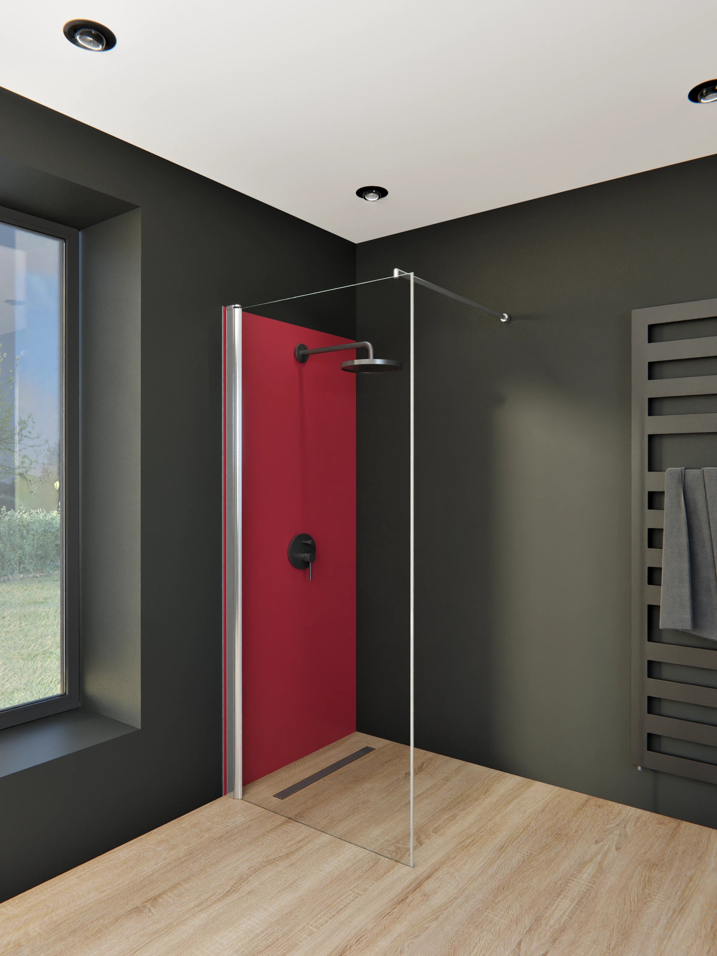 Duschrückwand - Vero Colors - Garnet Red