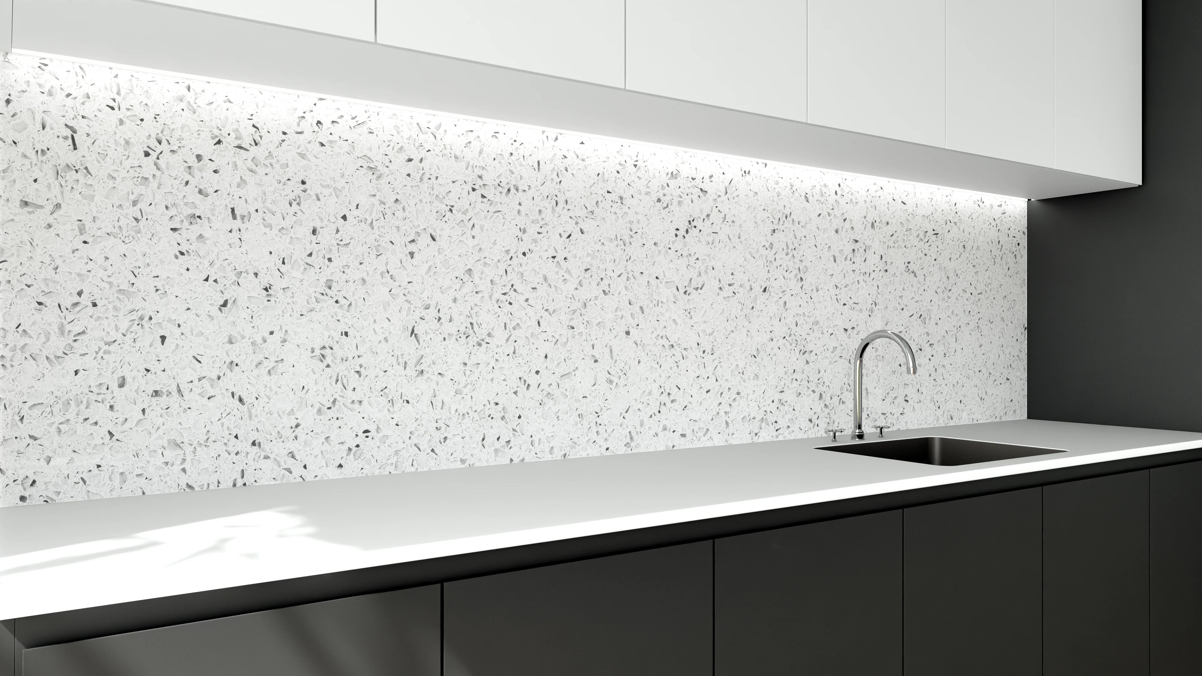 Küchenrückwand - Helle Steinstruktur in Grau