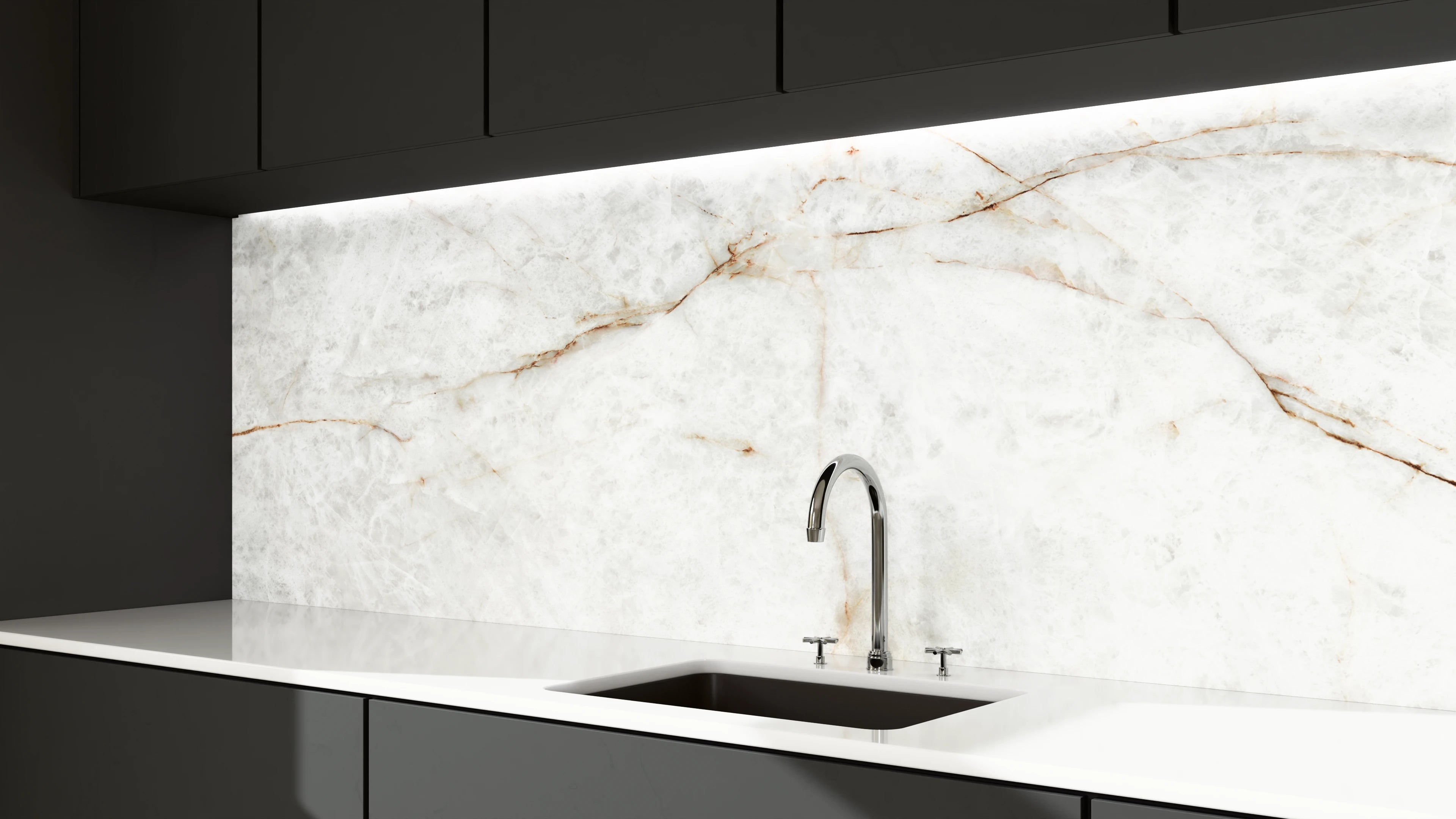 Küchenrückwand - Marble Gold