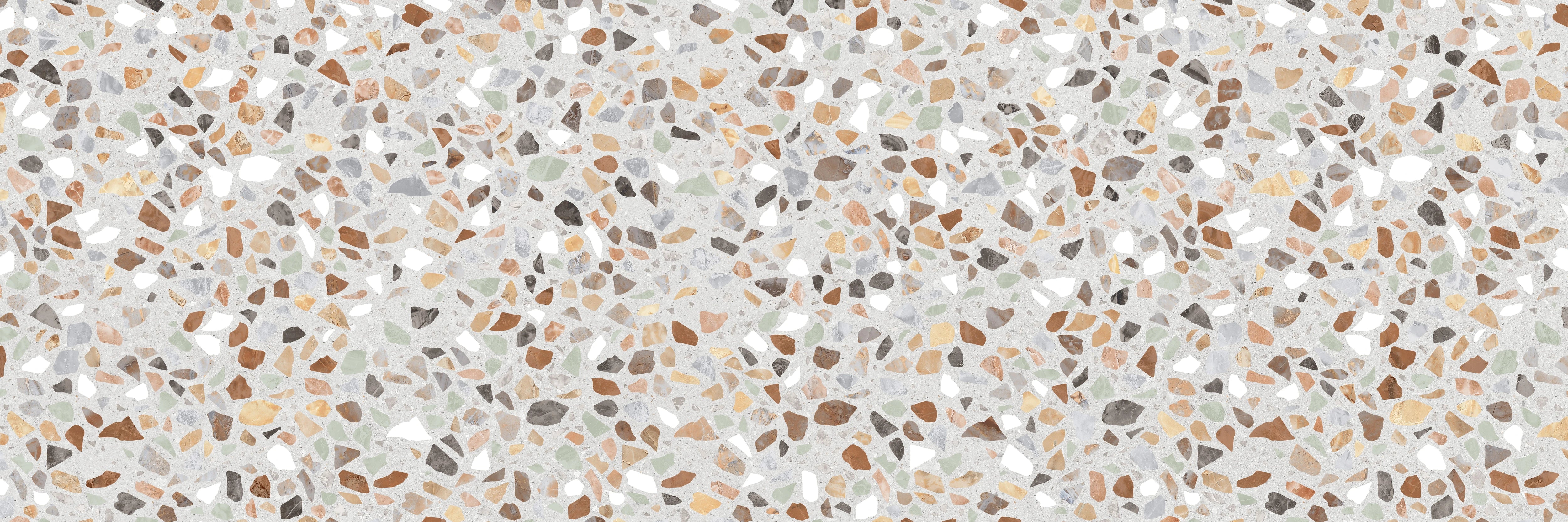 Küchenrückwand - Terrazzo-Muster in warmen Erdtönen