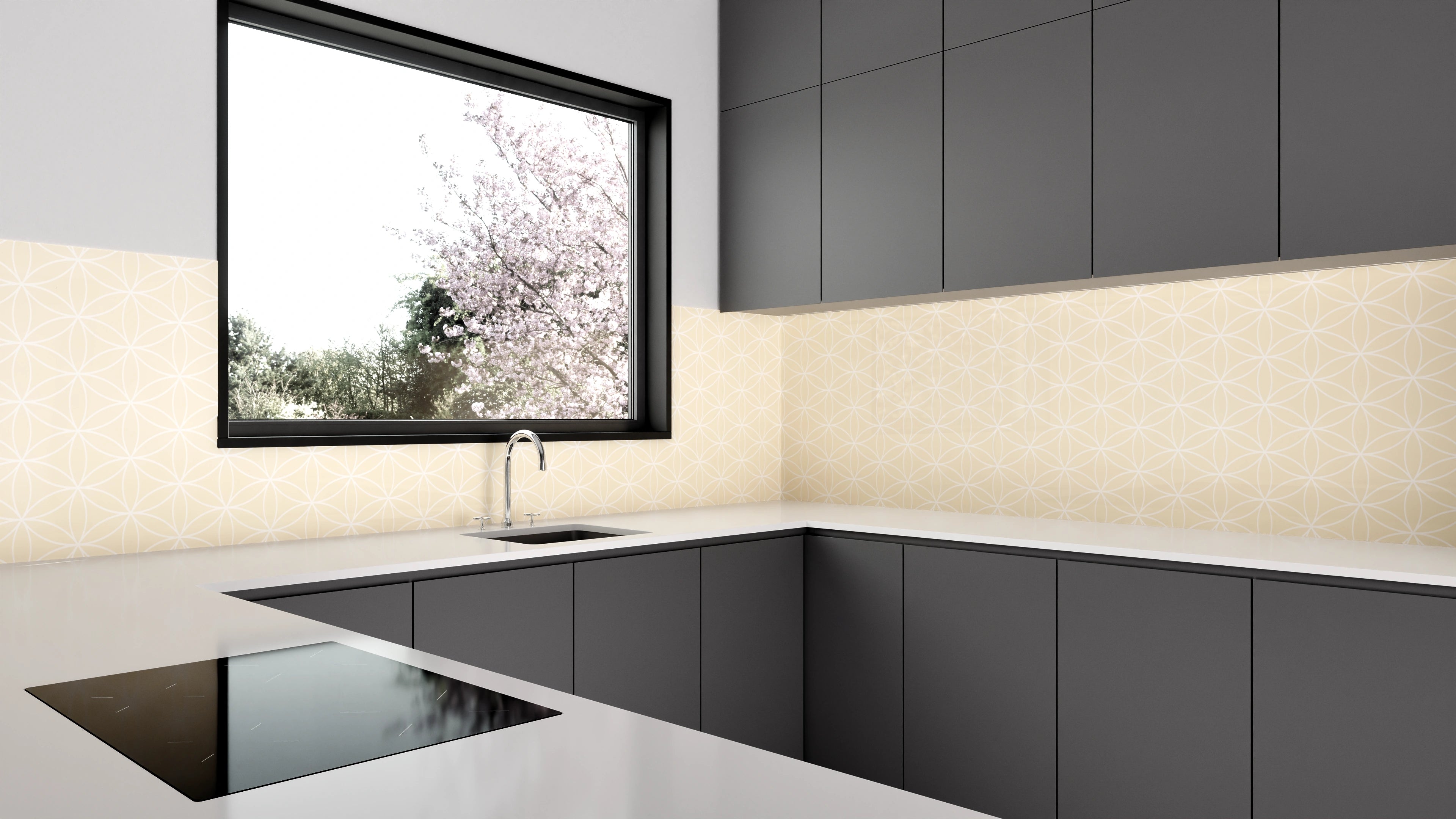 Küchenrückwand - Geometrica - Fiori - Crema Slide 1
