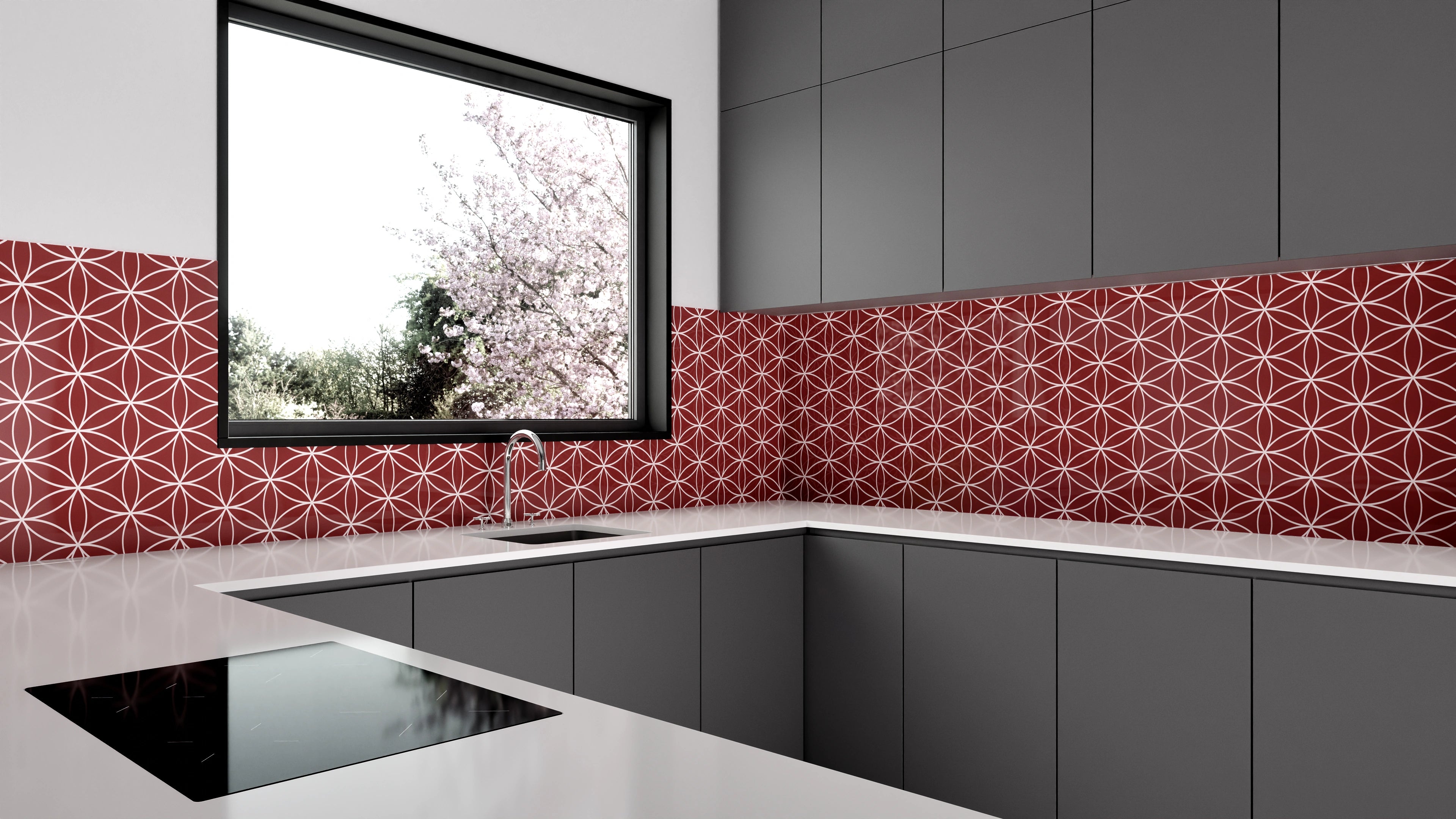 Küchenrückwand - Geometrica - Fiori - Granata Slide 1