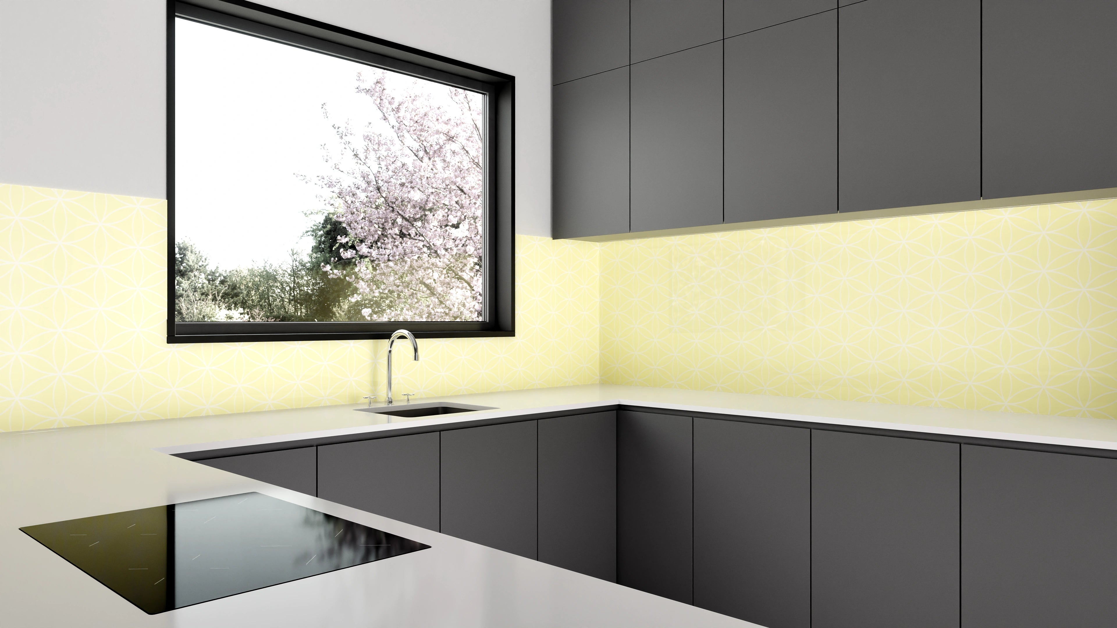 Küchenrückwand - Geometrica - Fiori - Limone crema Slide 1