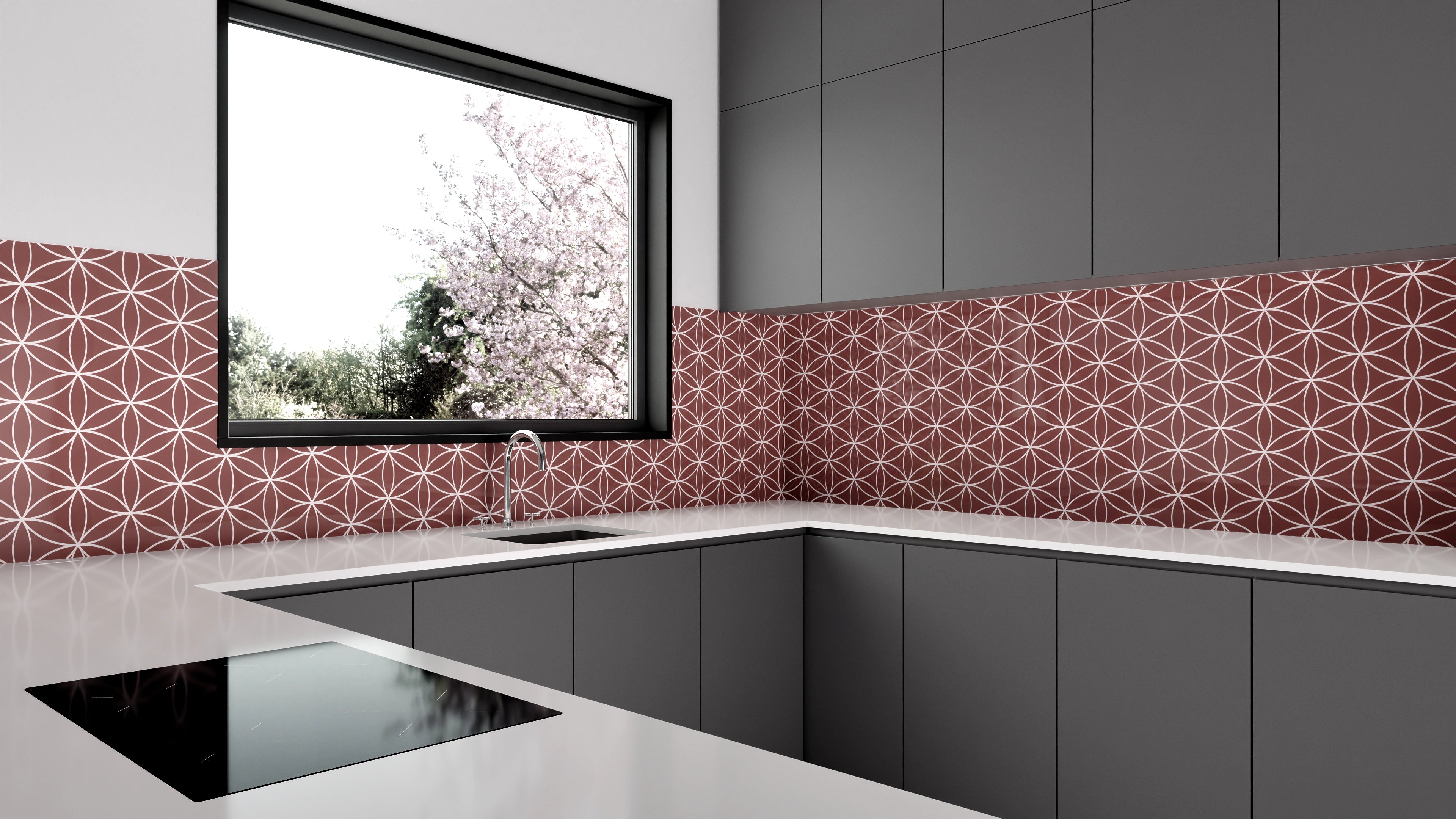 Küchenrückwand - Geometrica - Fiori - Mattone Slide 1