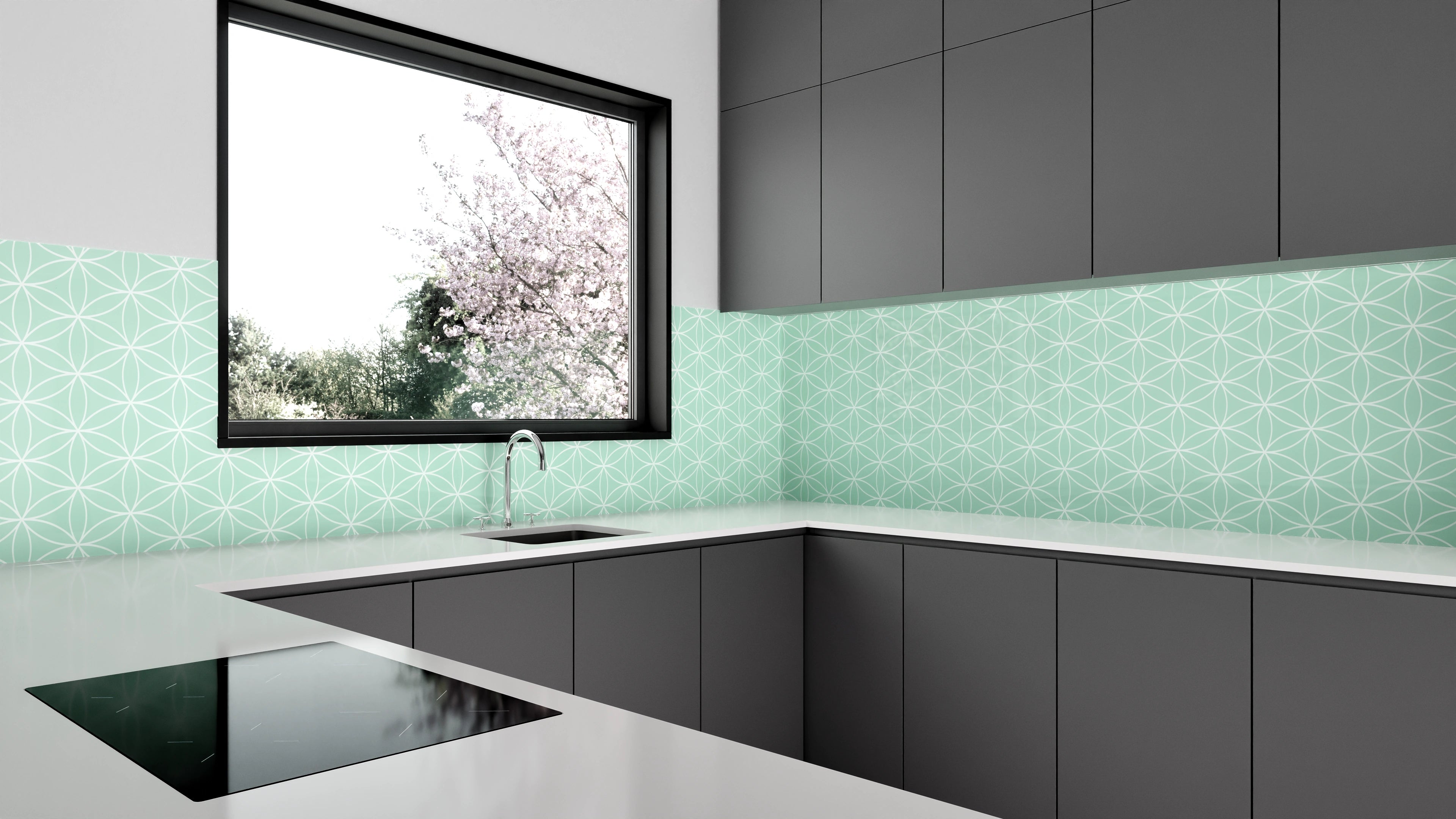 Küchenrückwand - Geometrica - Fiori - Menta Slide 1