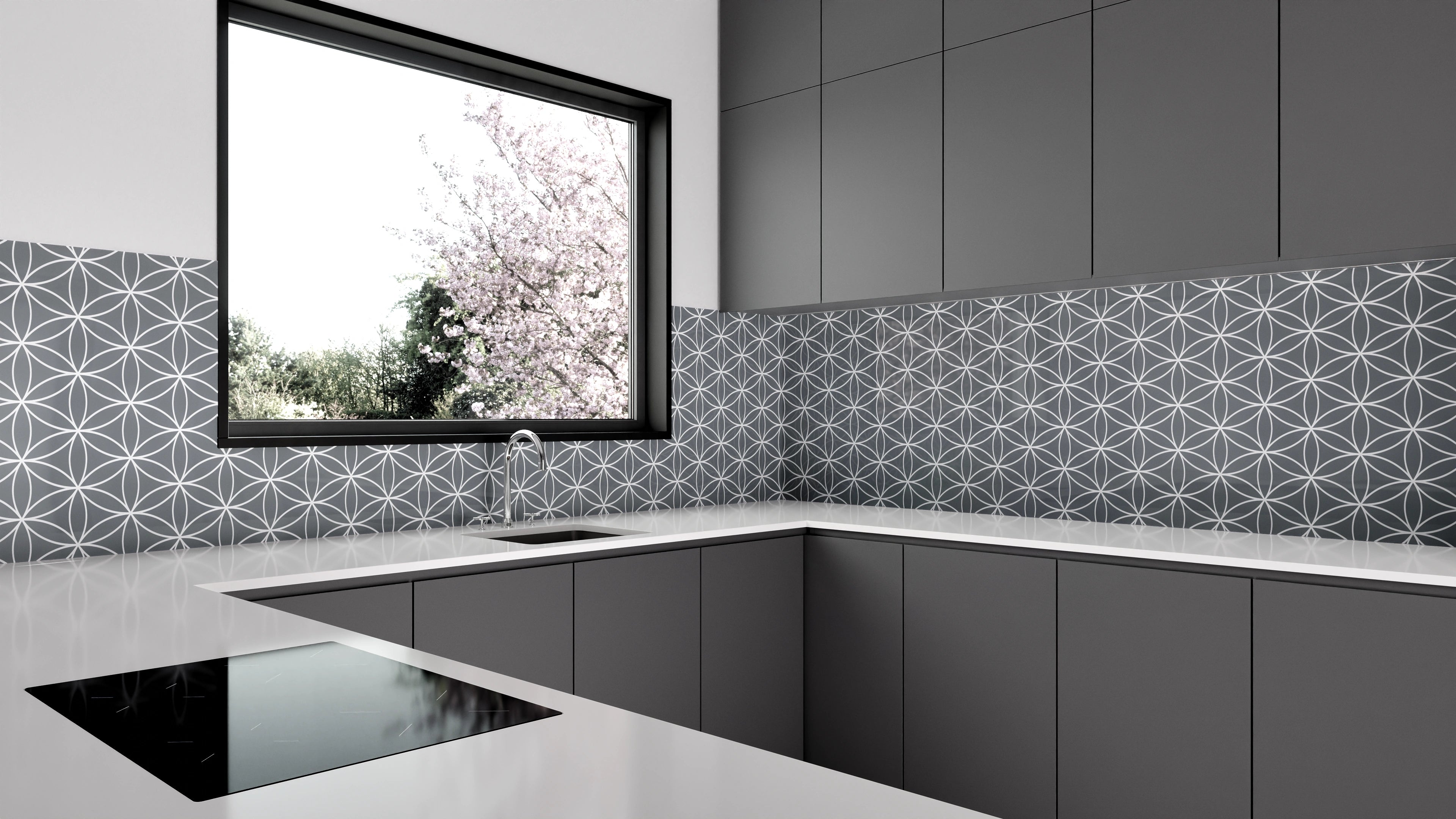 Küchenrückwand - Geometrica - Fiori - Piombo Slide 1