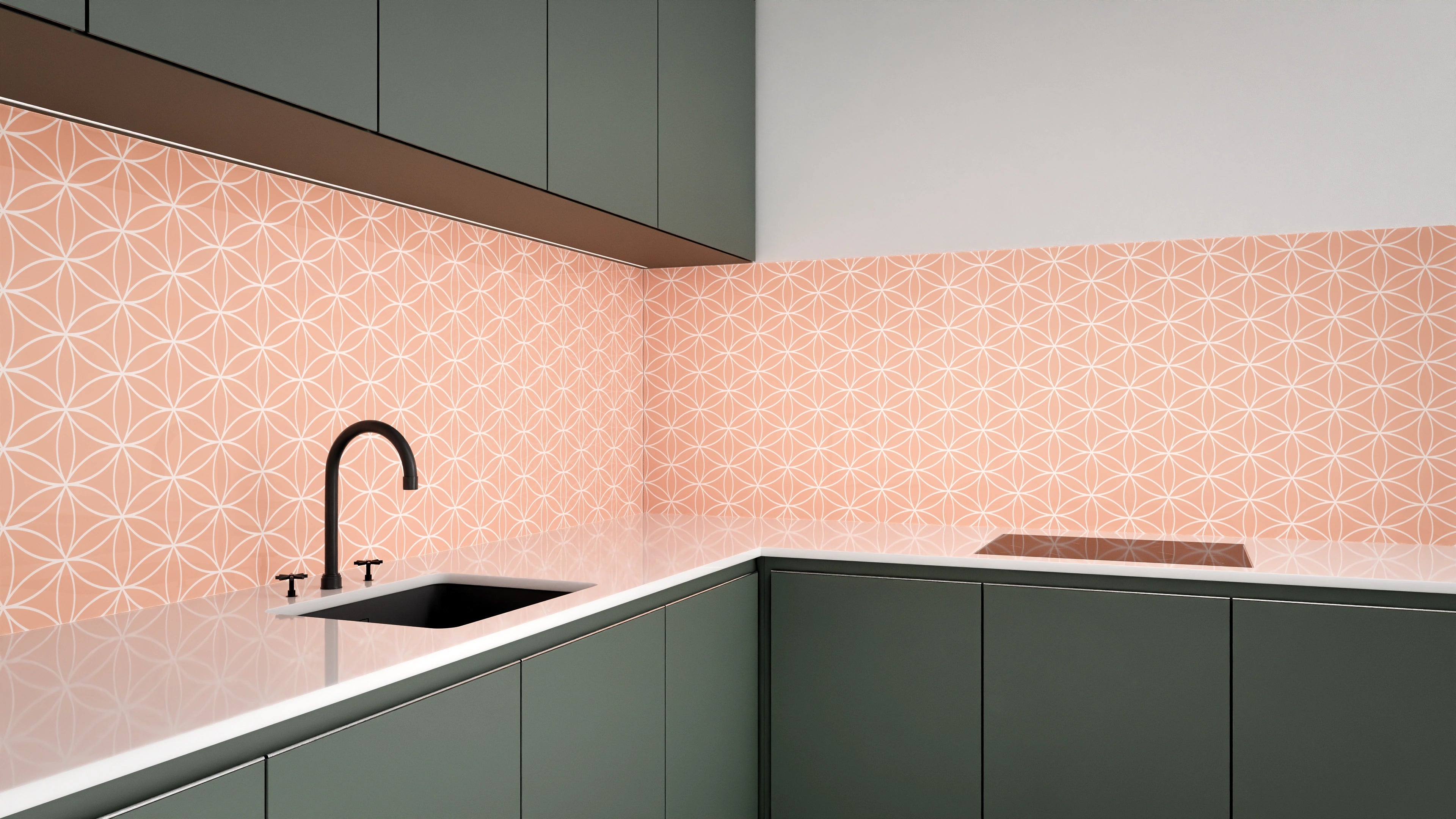 Küchenrückwand - Geometrica - Fiori - Salmone Slide 3