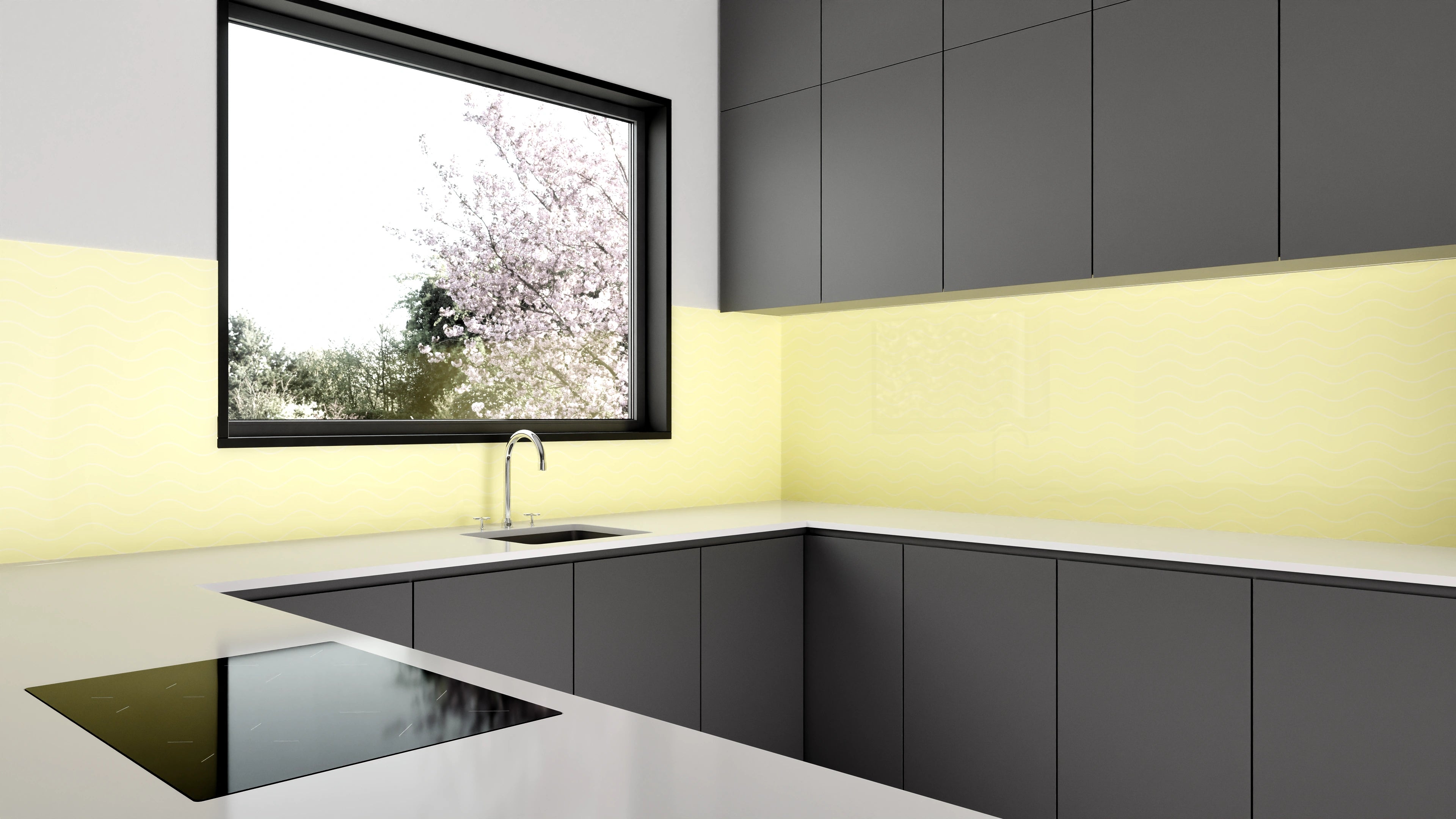 Küchenrückwand - Onde - Abisso - Limone crema Slide 1