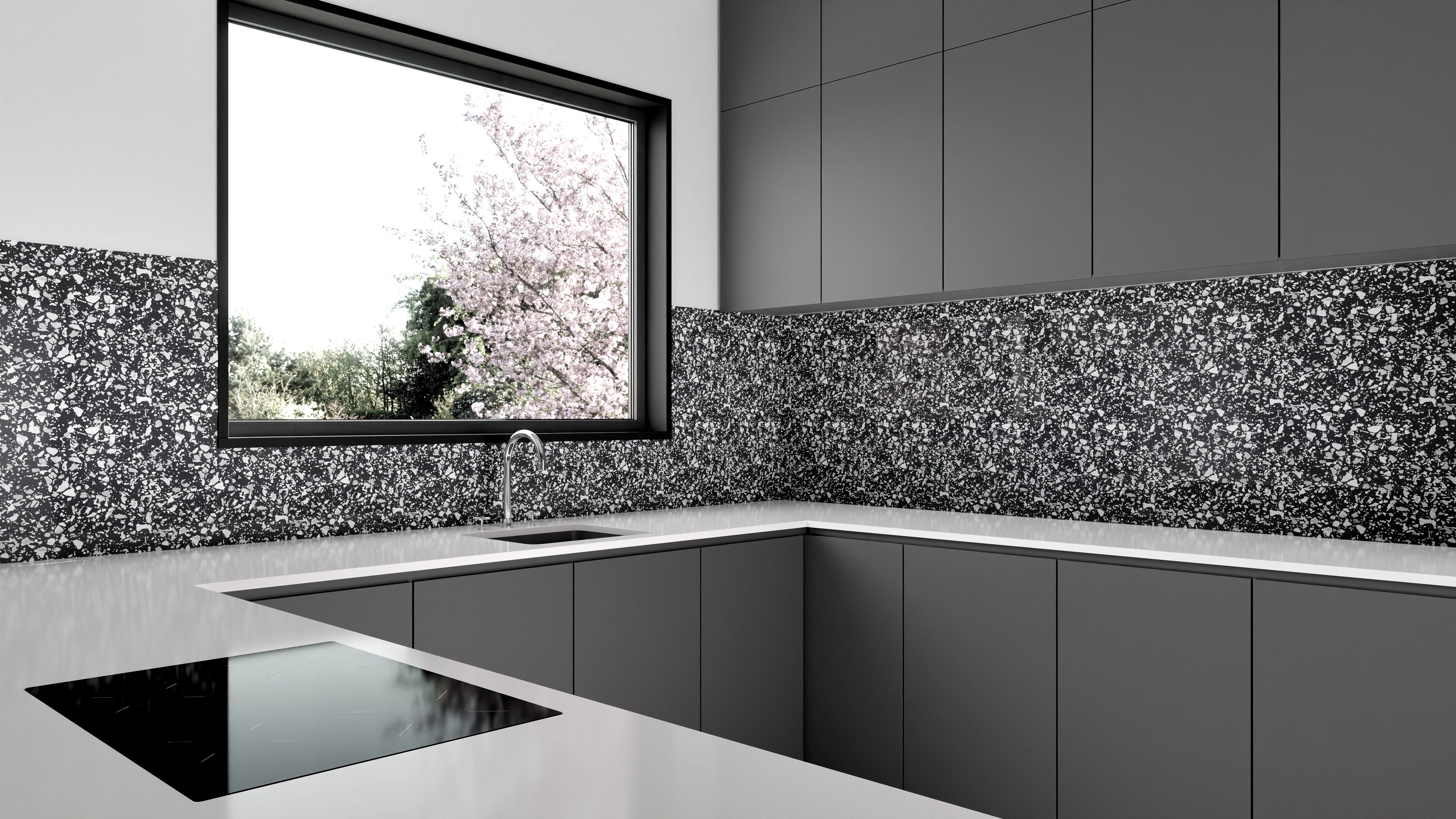 Küchenrückwand - Pietre - Terrazzo - Carbone Slide 1