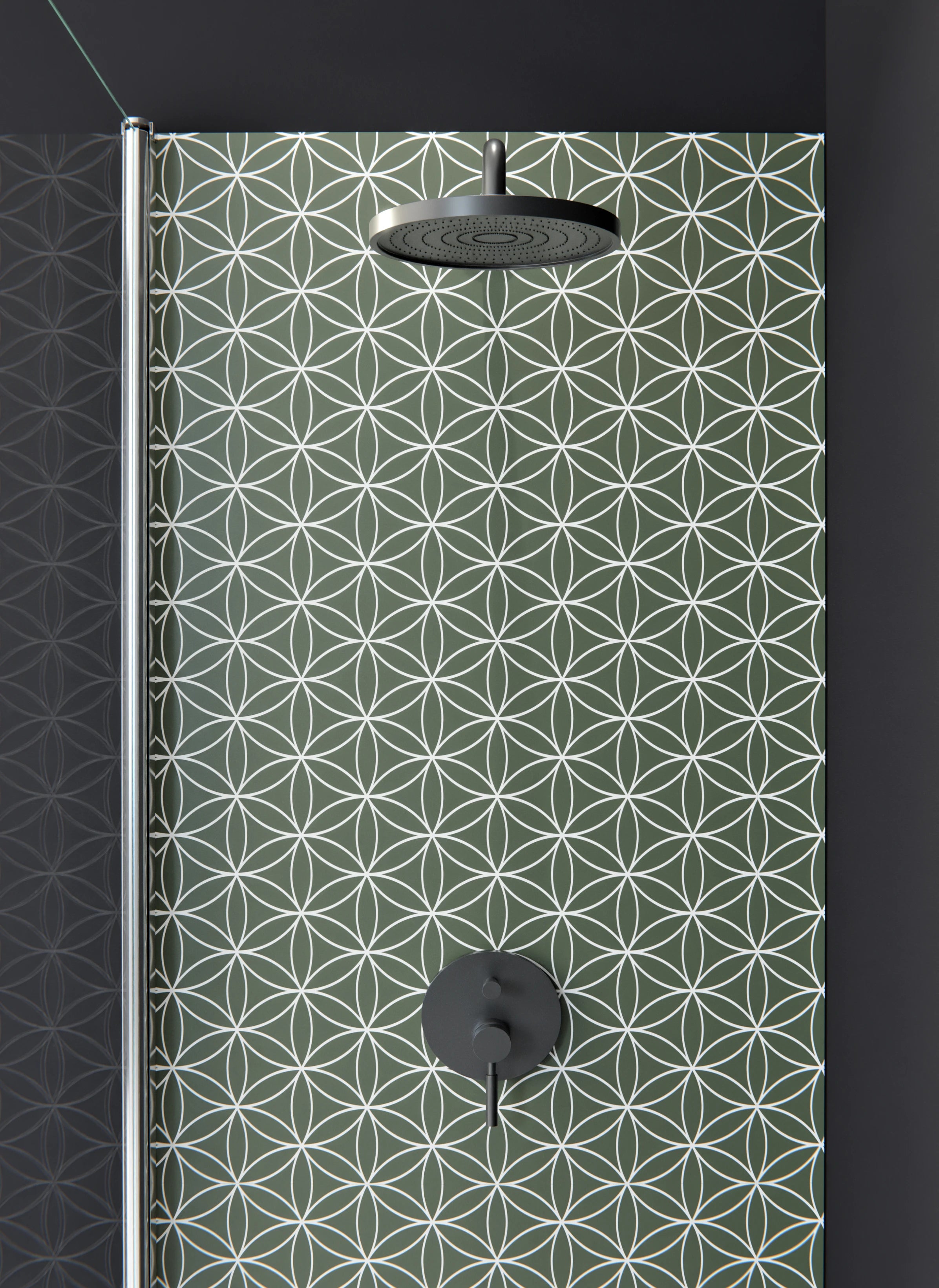 Duschrückwand - Geometrica - Fiori - Bosco