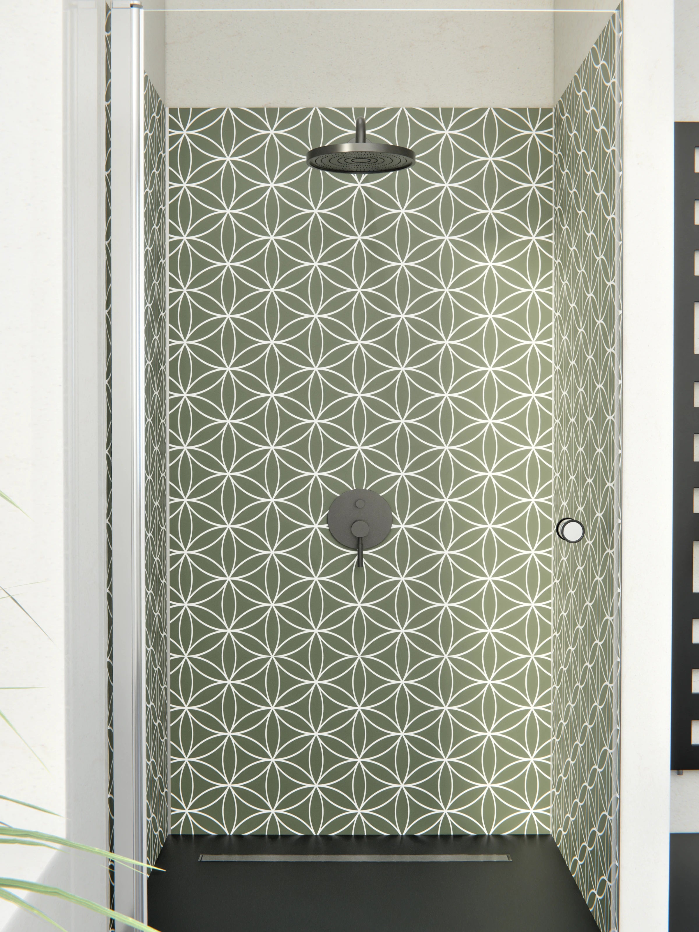 Duschrückwand - Geometrica - Fiori - Bosco