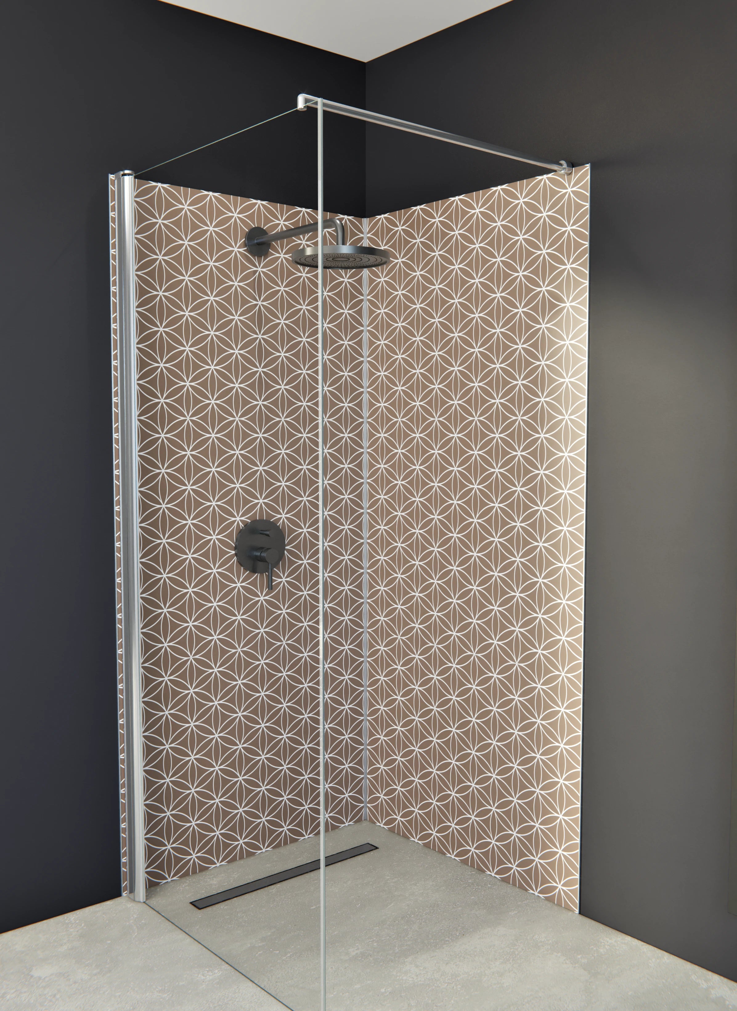 Duschrückwand - Geometrica - Fiori - Sigaro