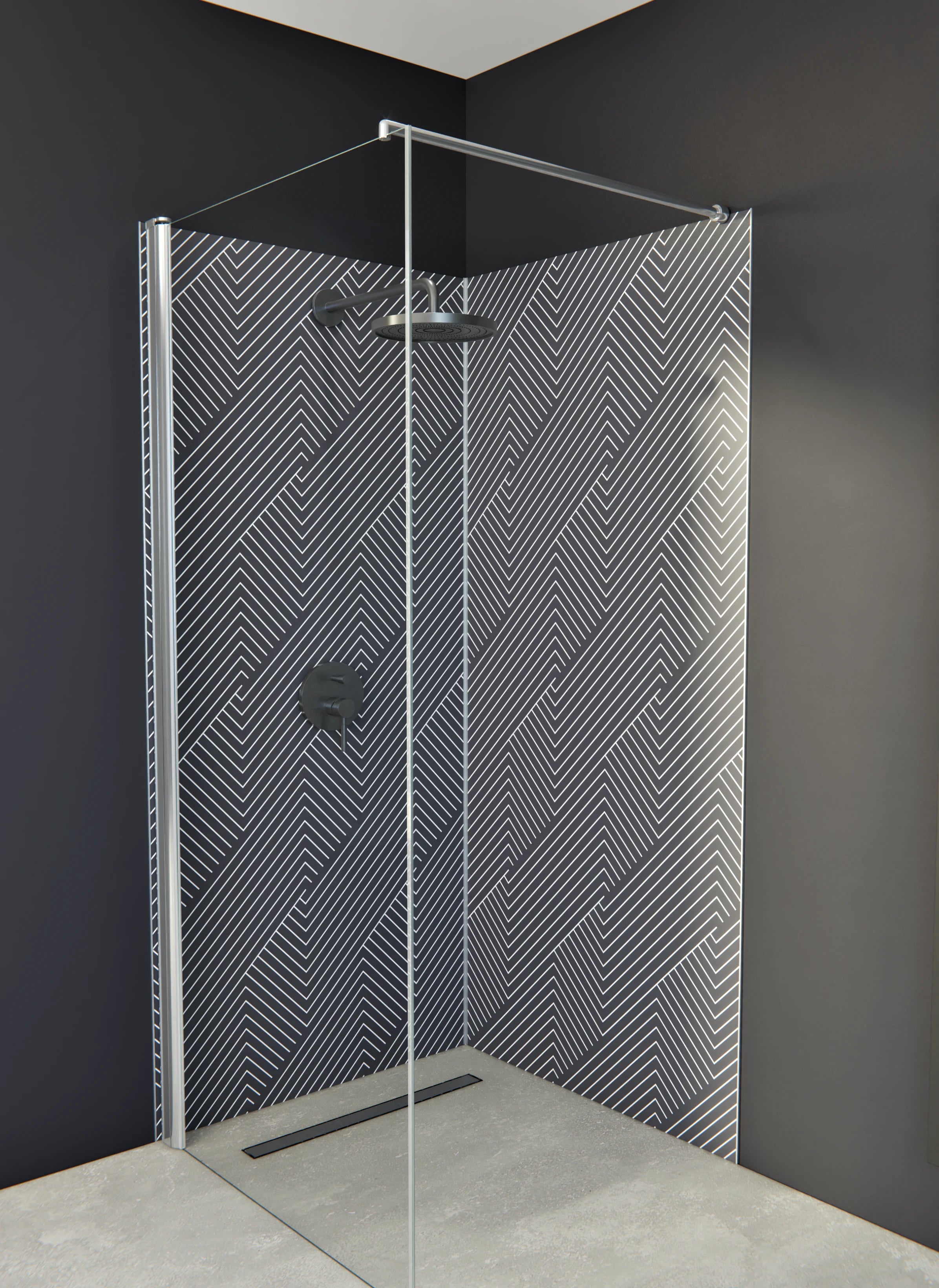 Duschrückwand - Geometrica - Intreccio  - Antracite