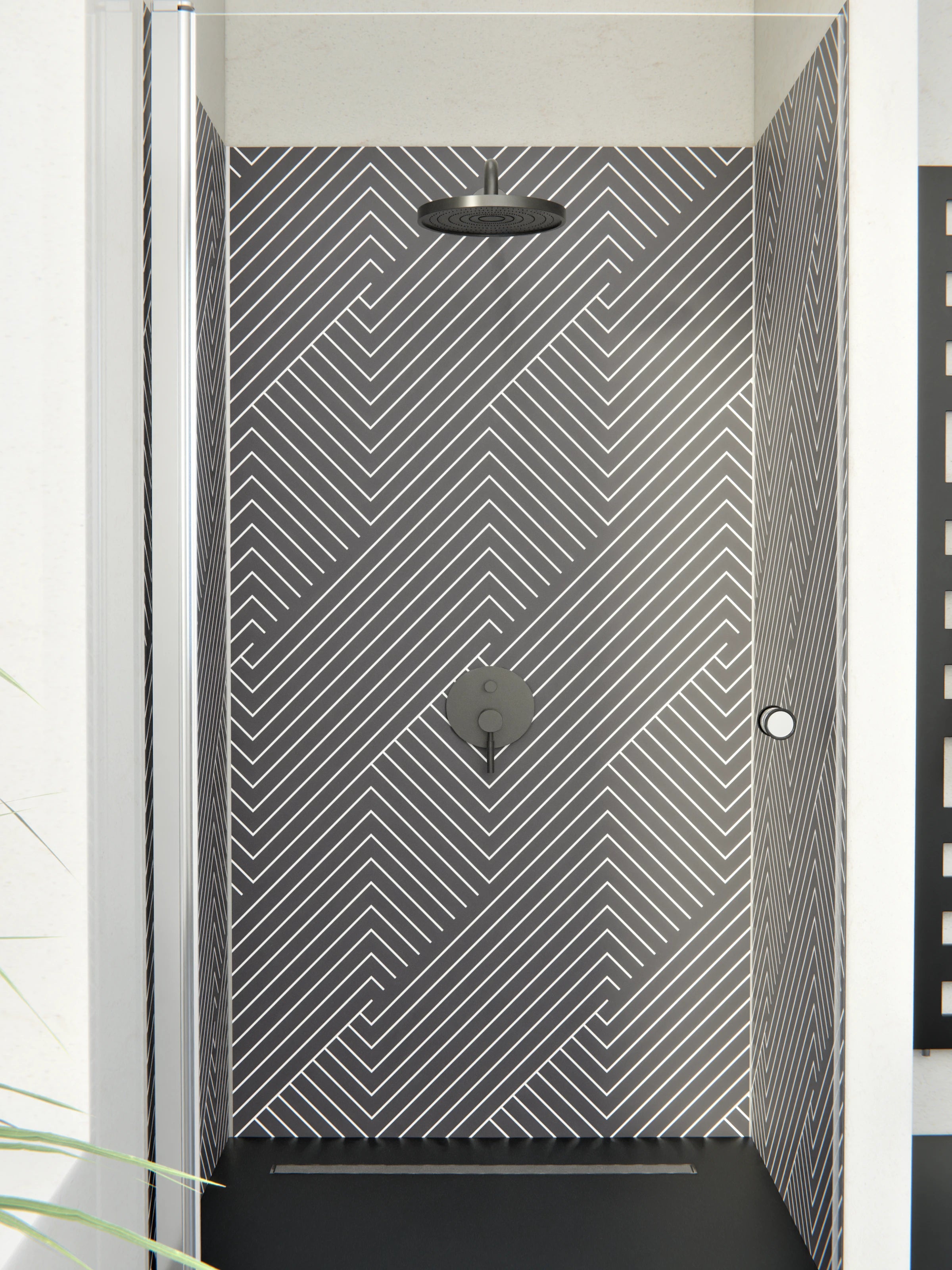 Duschrückwand - Geometrica - Intreccio  - Antracite