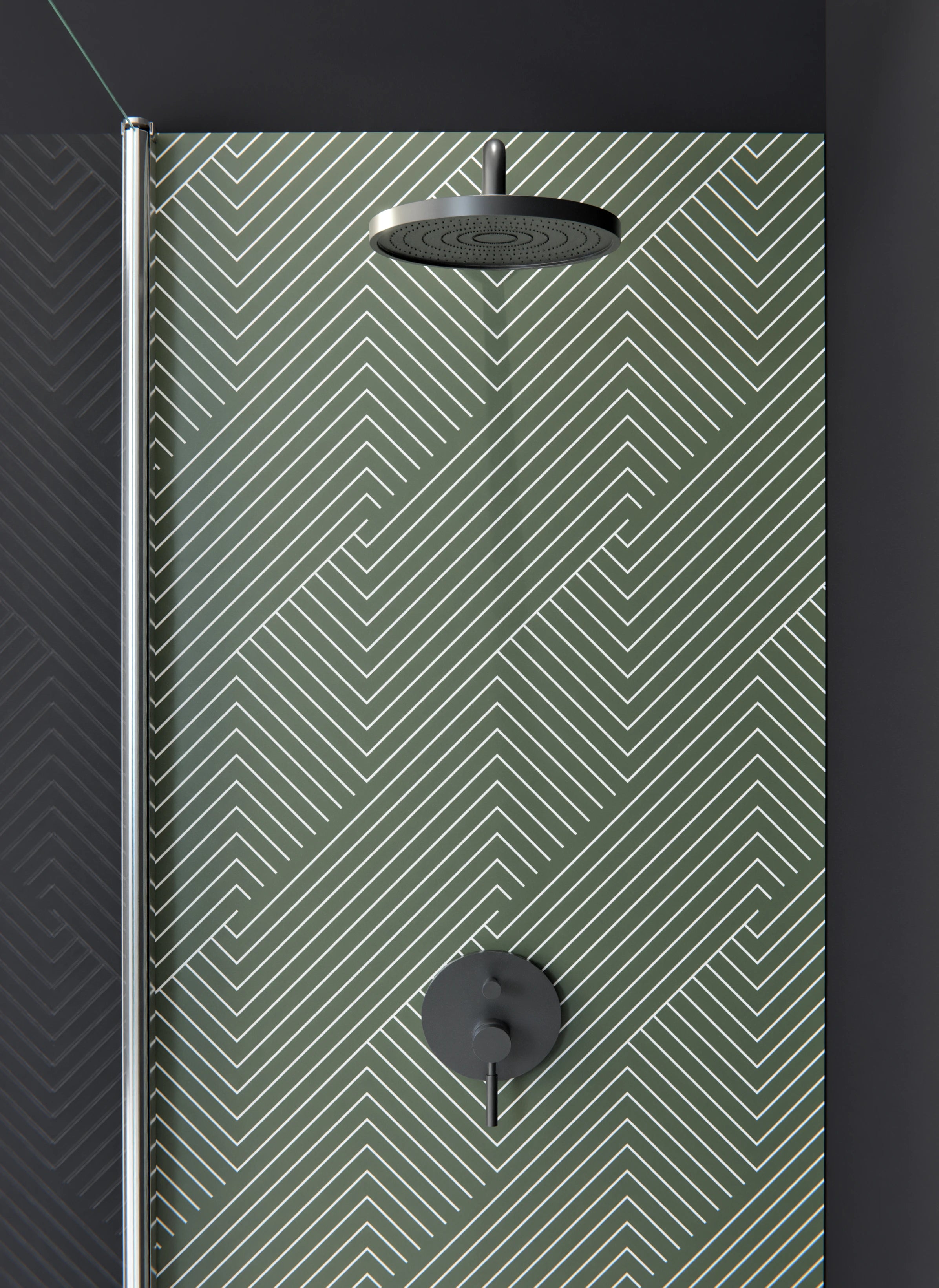 Duschrückwand - Geometrica - Intreccio  - Bosco