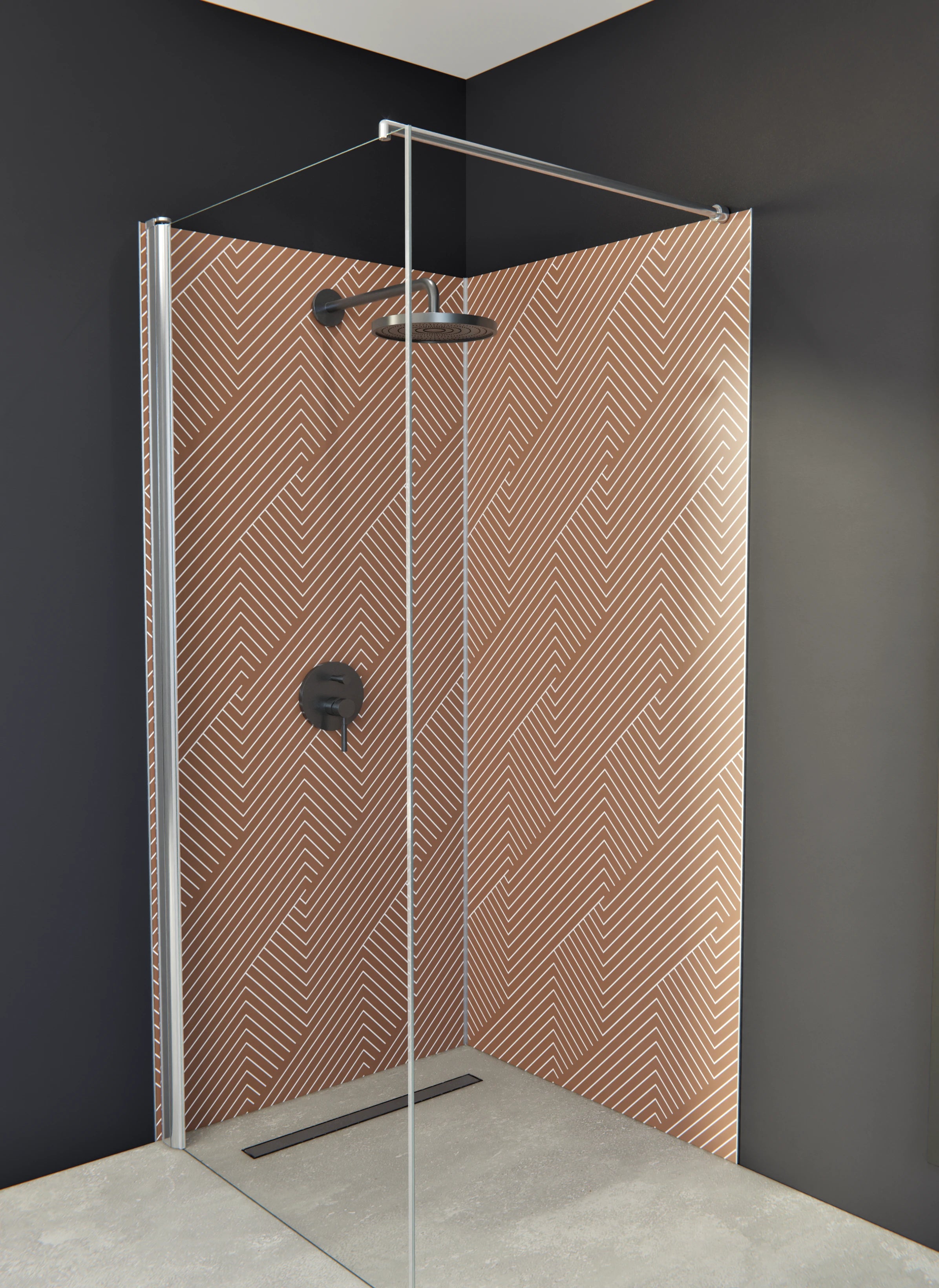 Duschrückwand - Geometrica - Intreccio  - Cannella