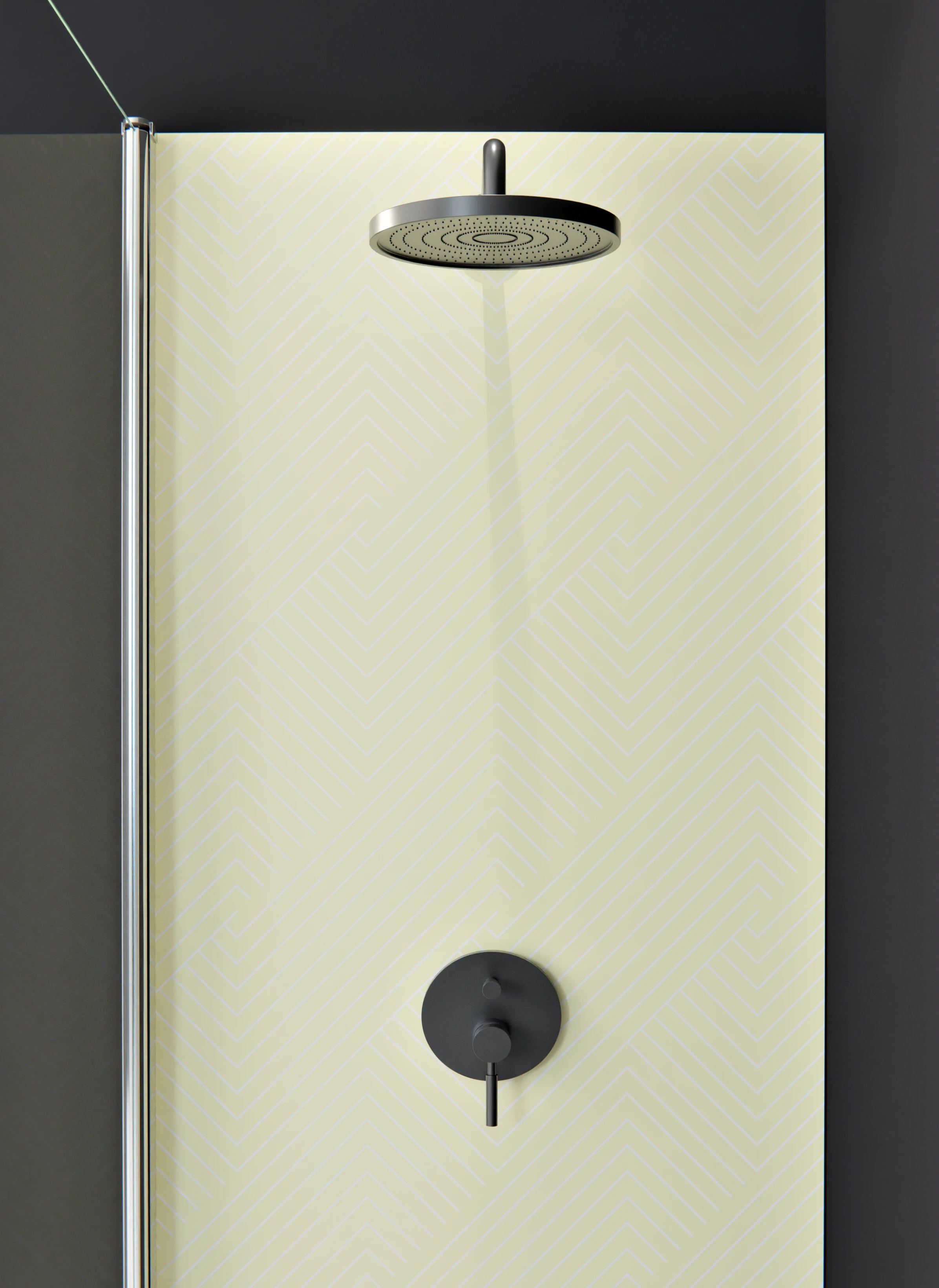 Duschrückwand - Geometrica - Intreccio  - Limone crema