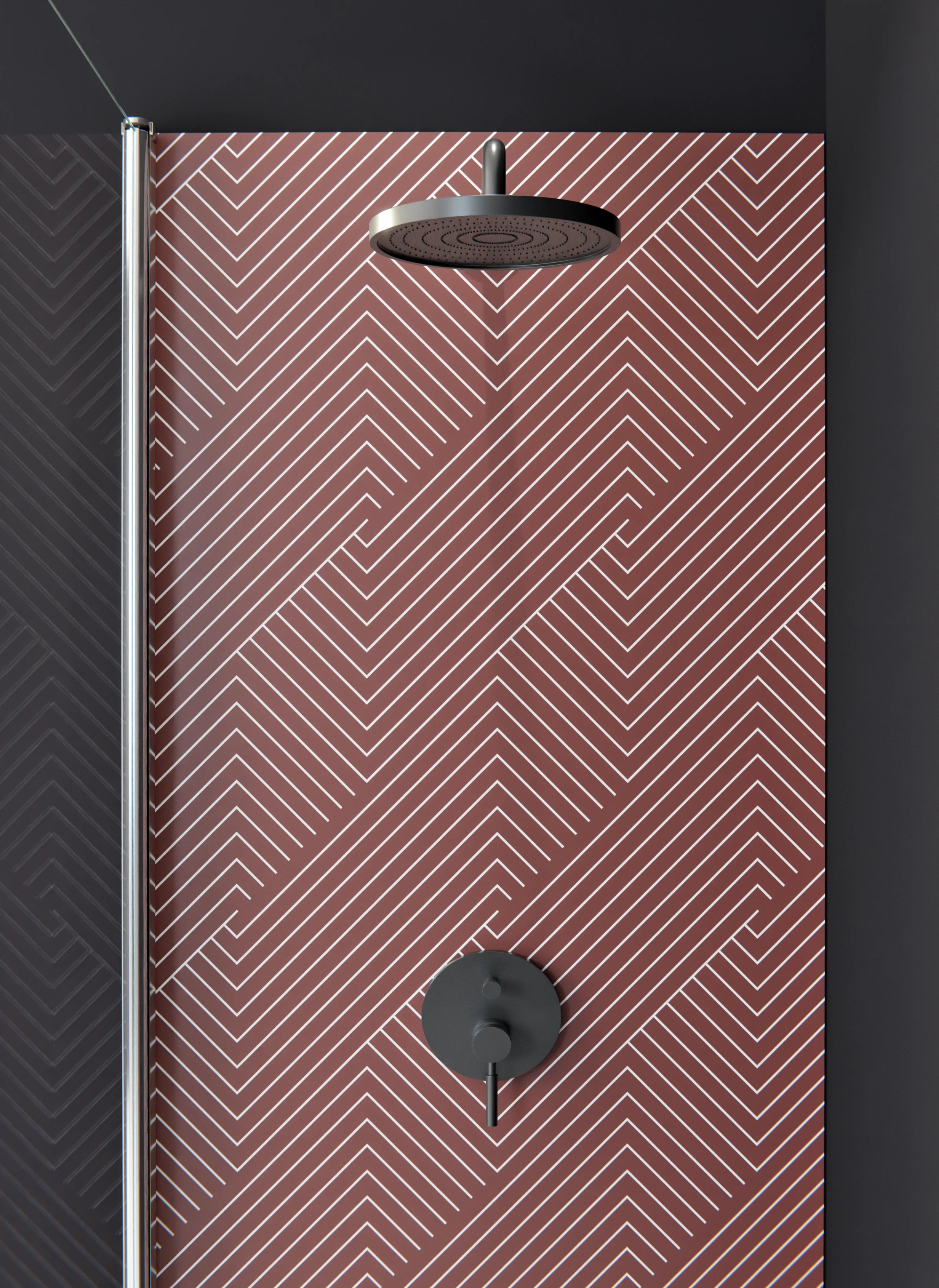 Duschrückwand - Geometrica - Intreccio  - Mattone