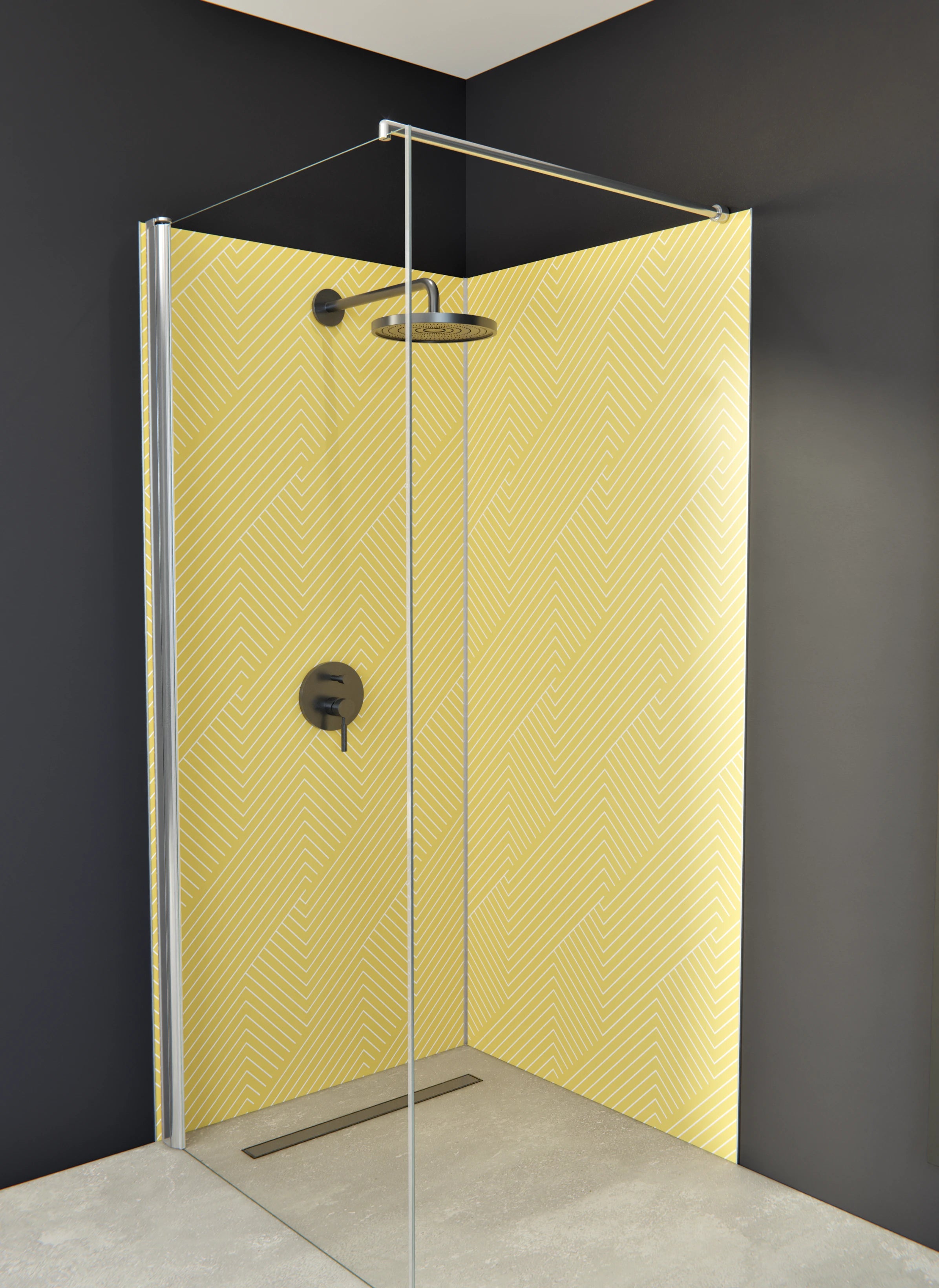 Duschrückwand - Geometrica - Intreccio  - Oro
