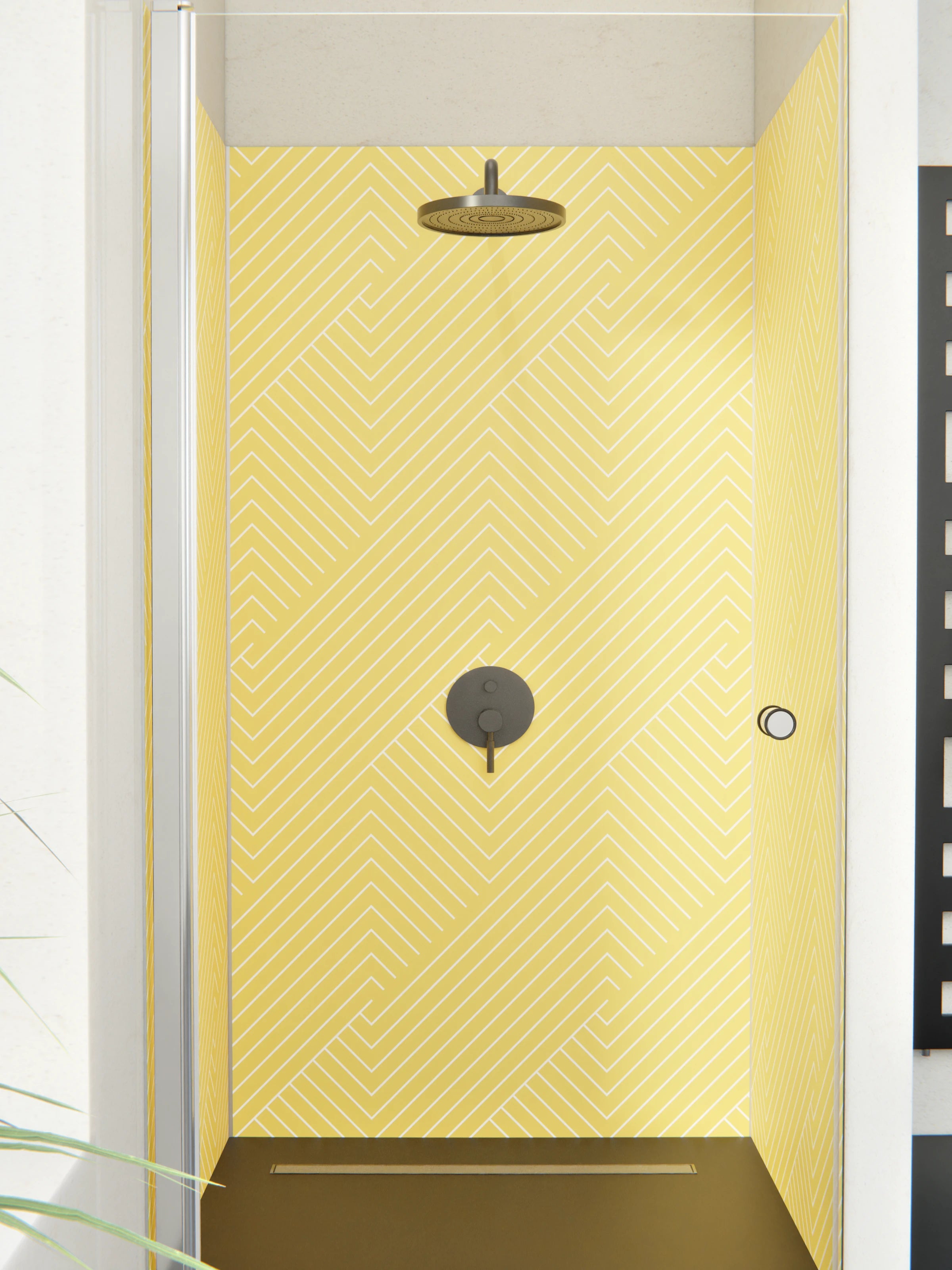 Duschrückwand - Geometrica - Intreccio  - Oro