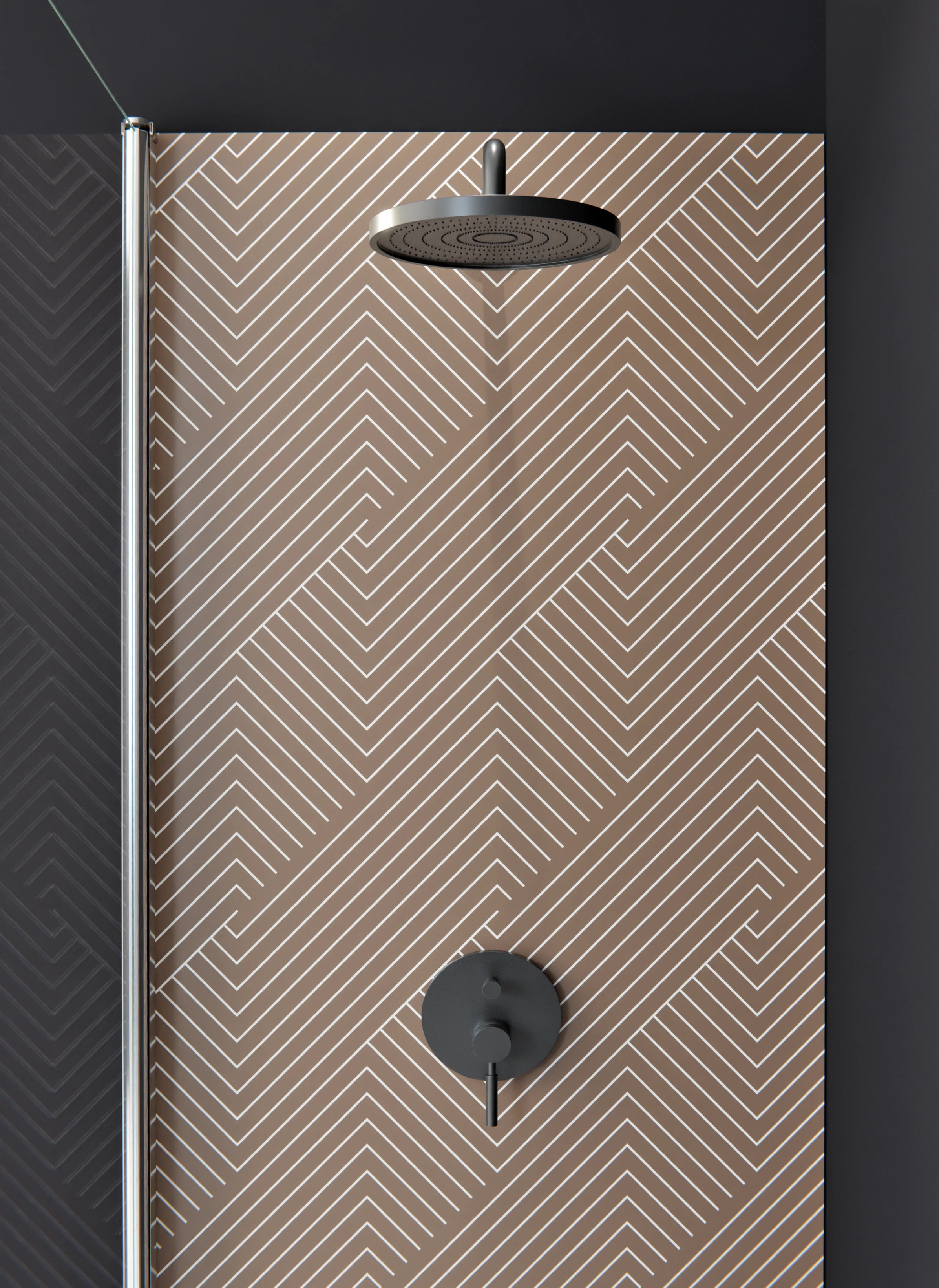 Duschrückwand - Geometrica - Intreccio  - Sigaro