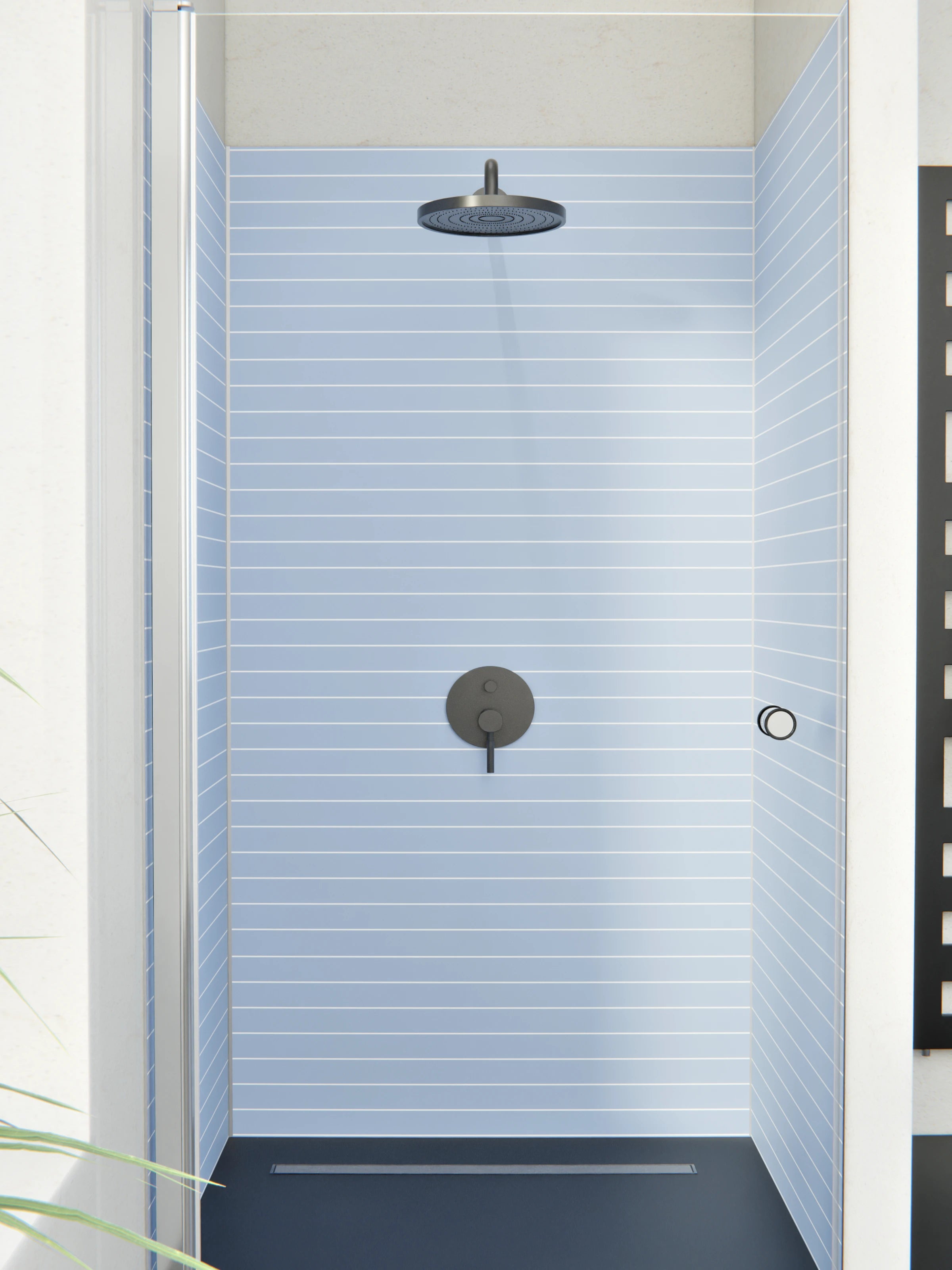 Duschrückwand - Geometrica - Orizzontale - Ceruleo - Orizzontale