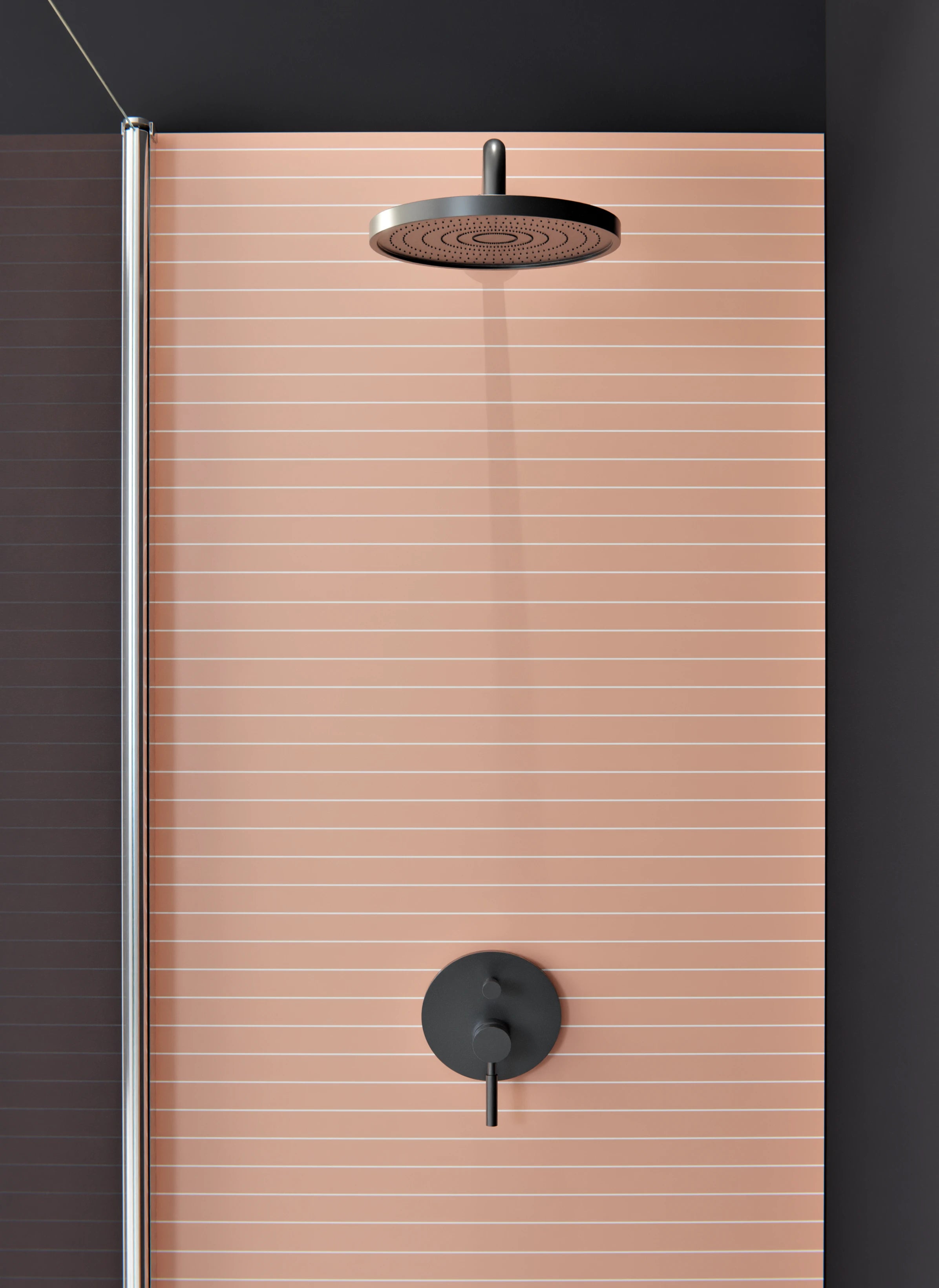 Duschrückwand - Geometrica - Orizzontale - Salmone - Orizzontale