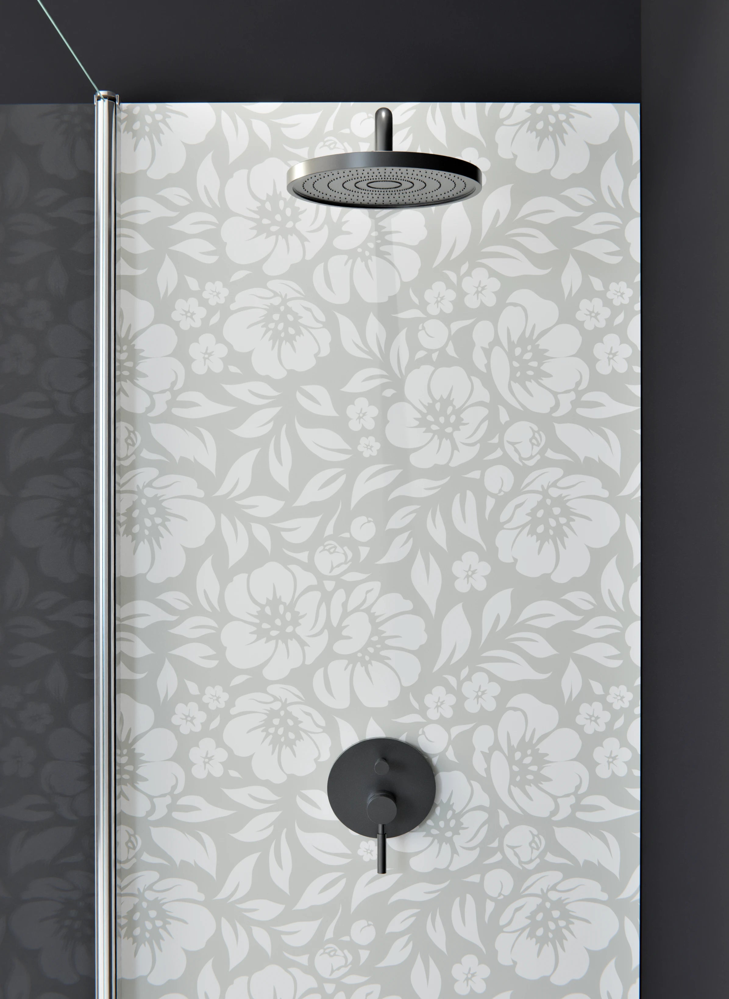 Duschrückwand - Natura - Floreale - Argento