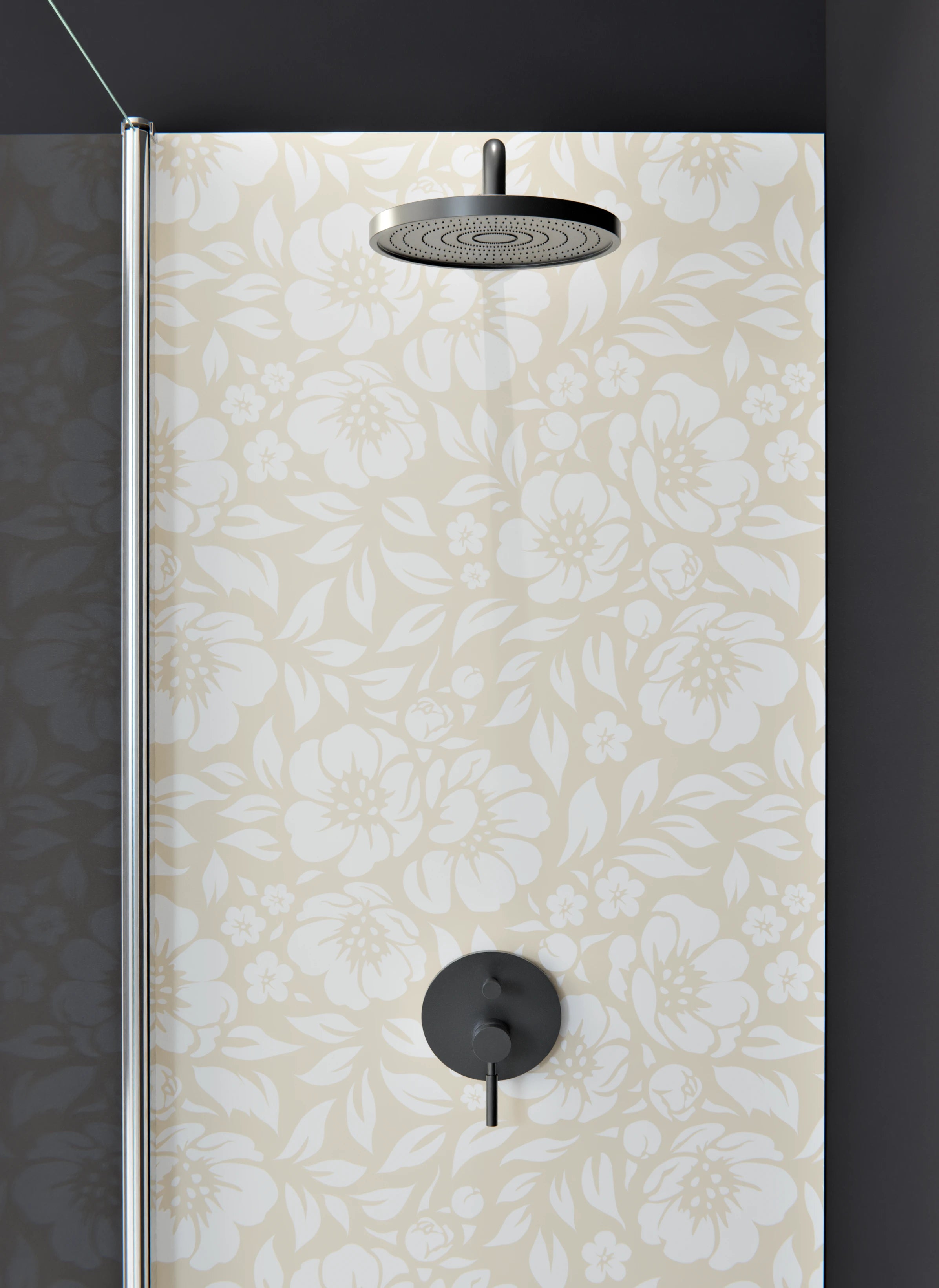 Duschrückwand - Natura - Floreale - Crema