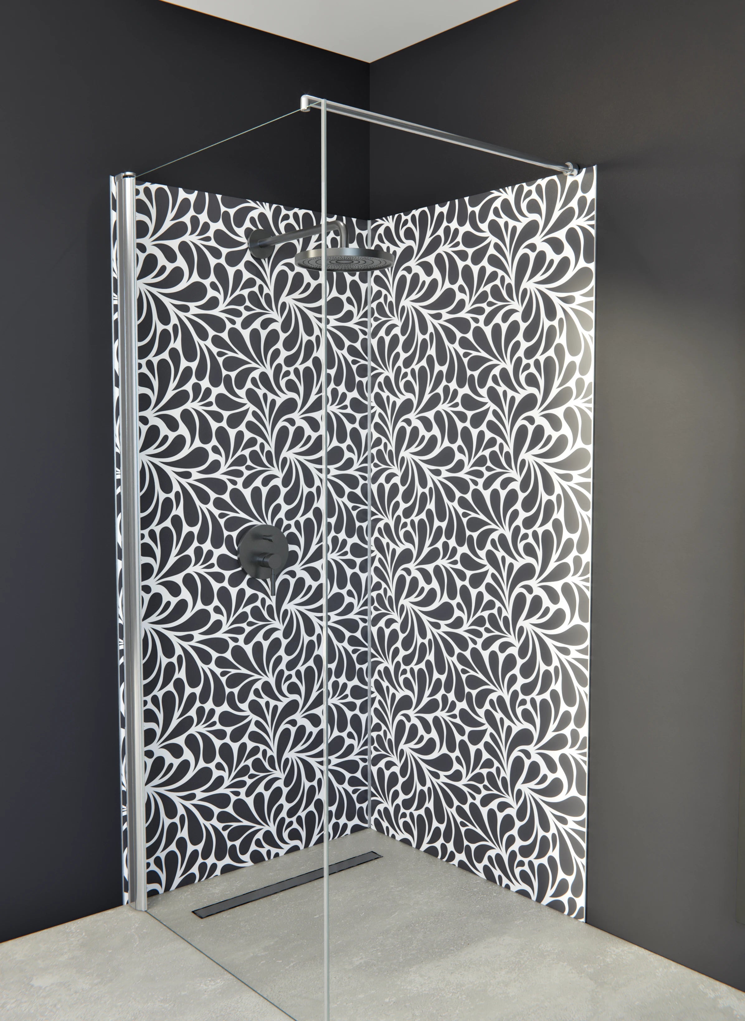 Duschrückwand - Natura - Petaloso - Antracite