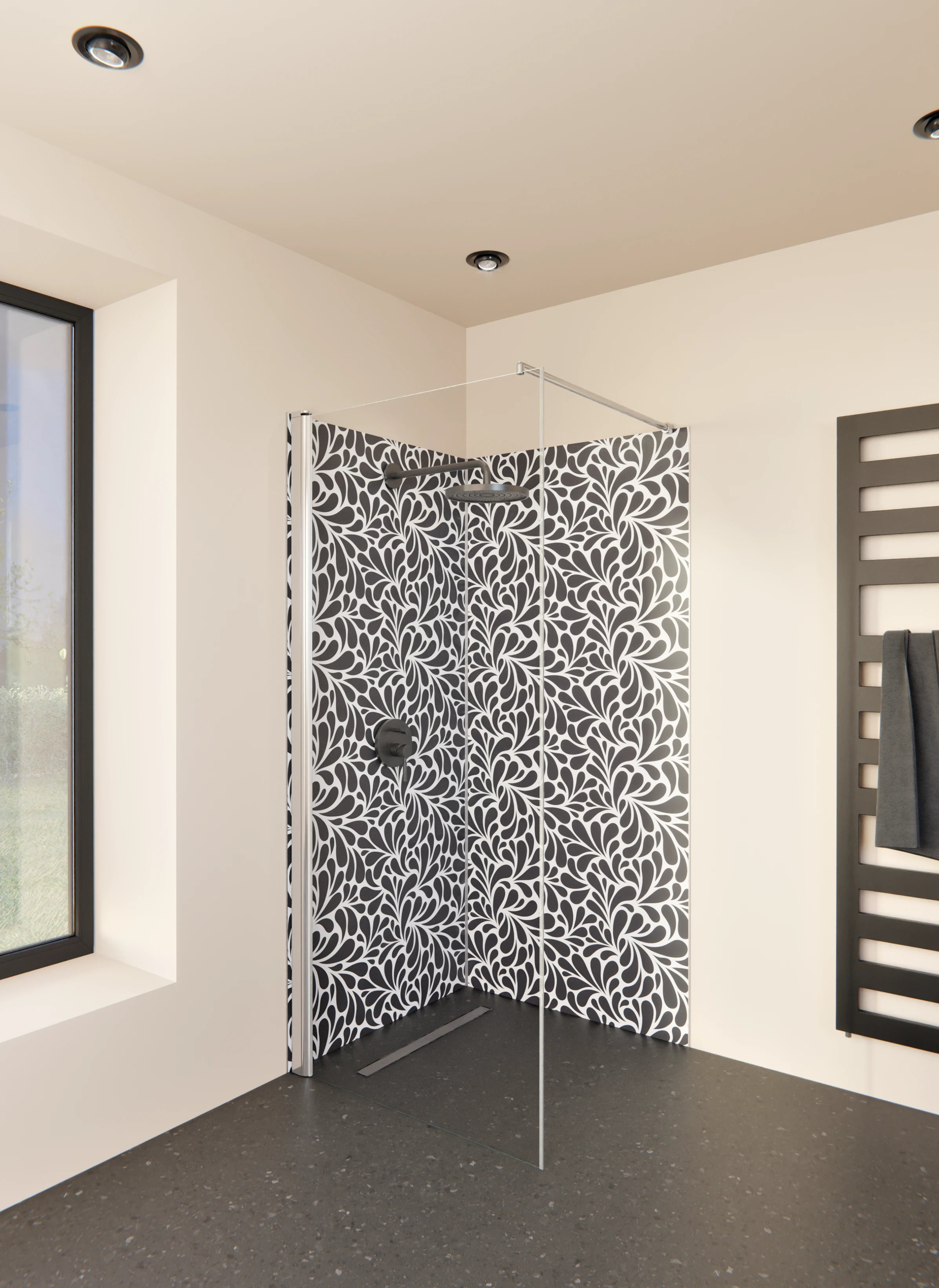 Duschrückwand - Natura - Petaloso - Antracite