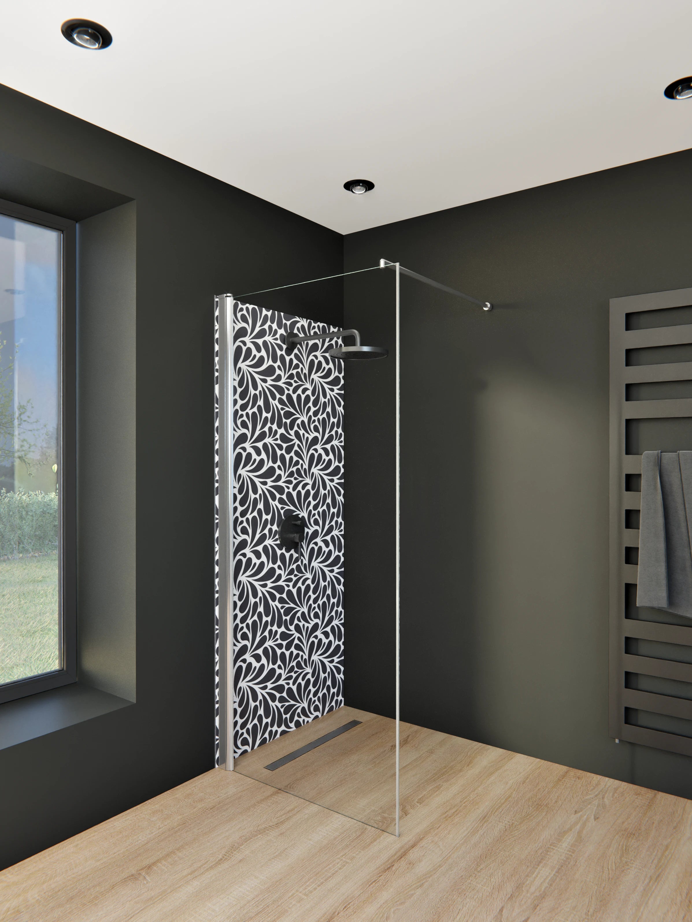 Duschrückwand - Natura - Petaloso - Antracite