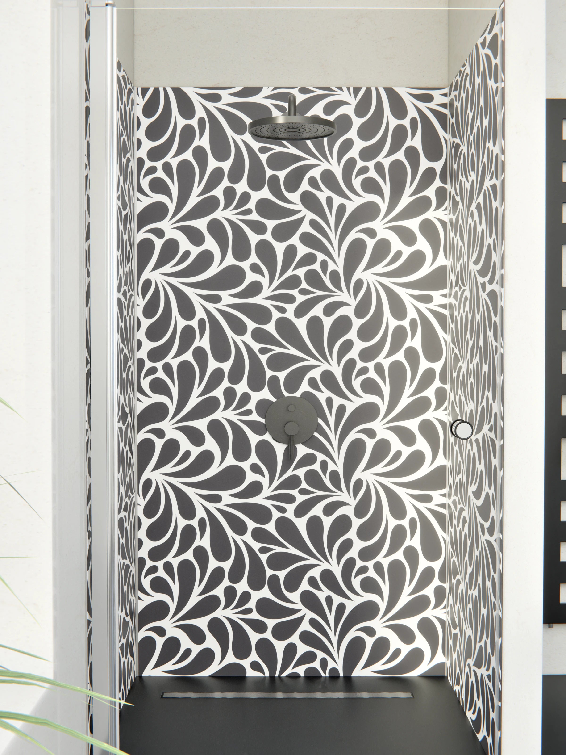 Duschrückwand - Natura - Petaloso - Antracite