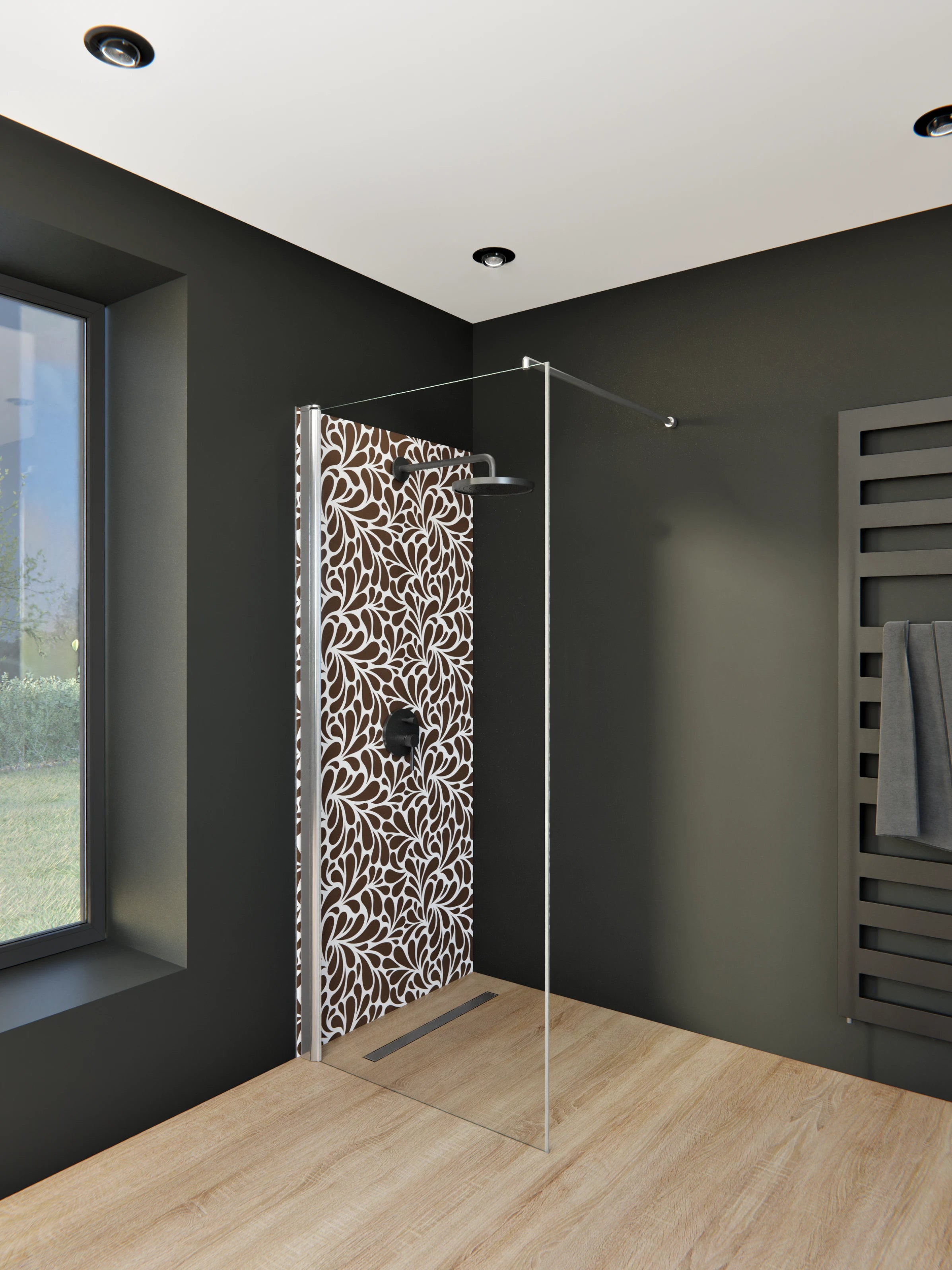 Duschrückwand - Natura - Petaloso - Caffè