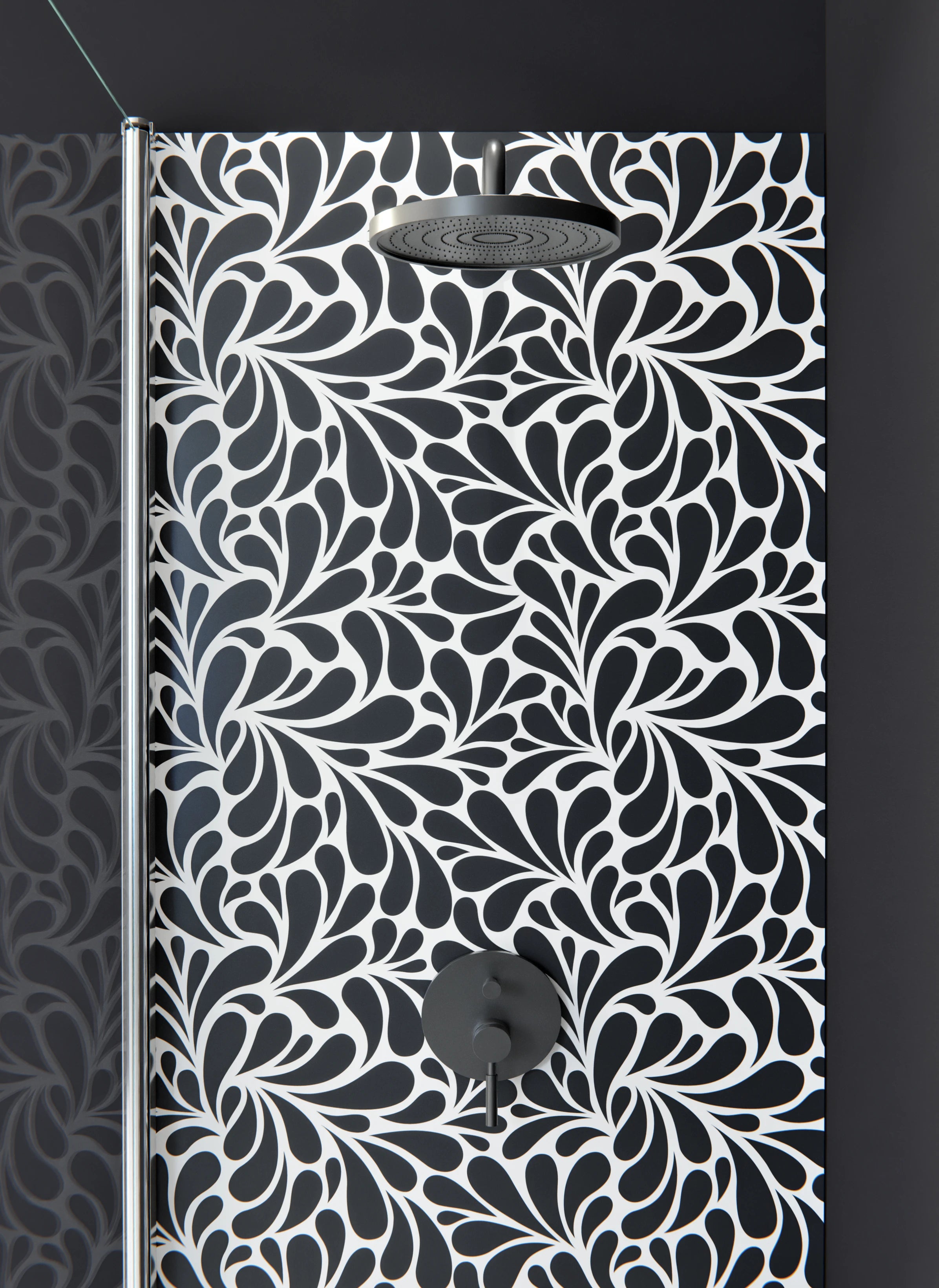 Duschrückwand - Natura - Petaloso - Carbone