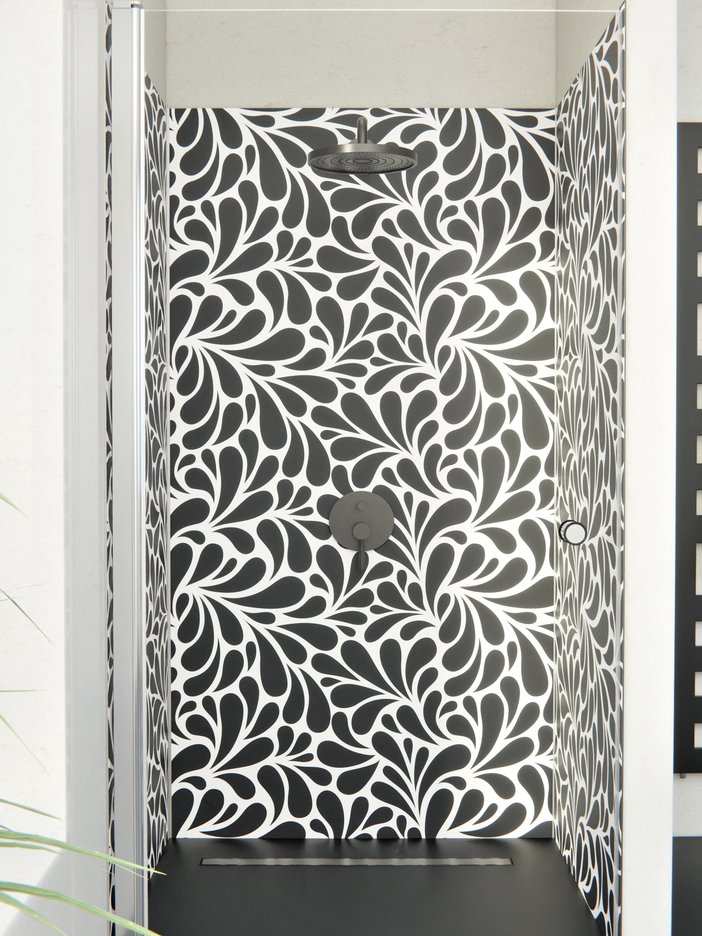 Duschrückwand - Natura - Petaloso - Carbone