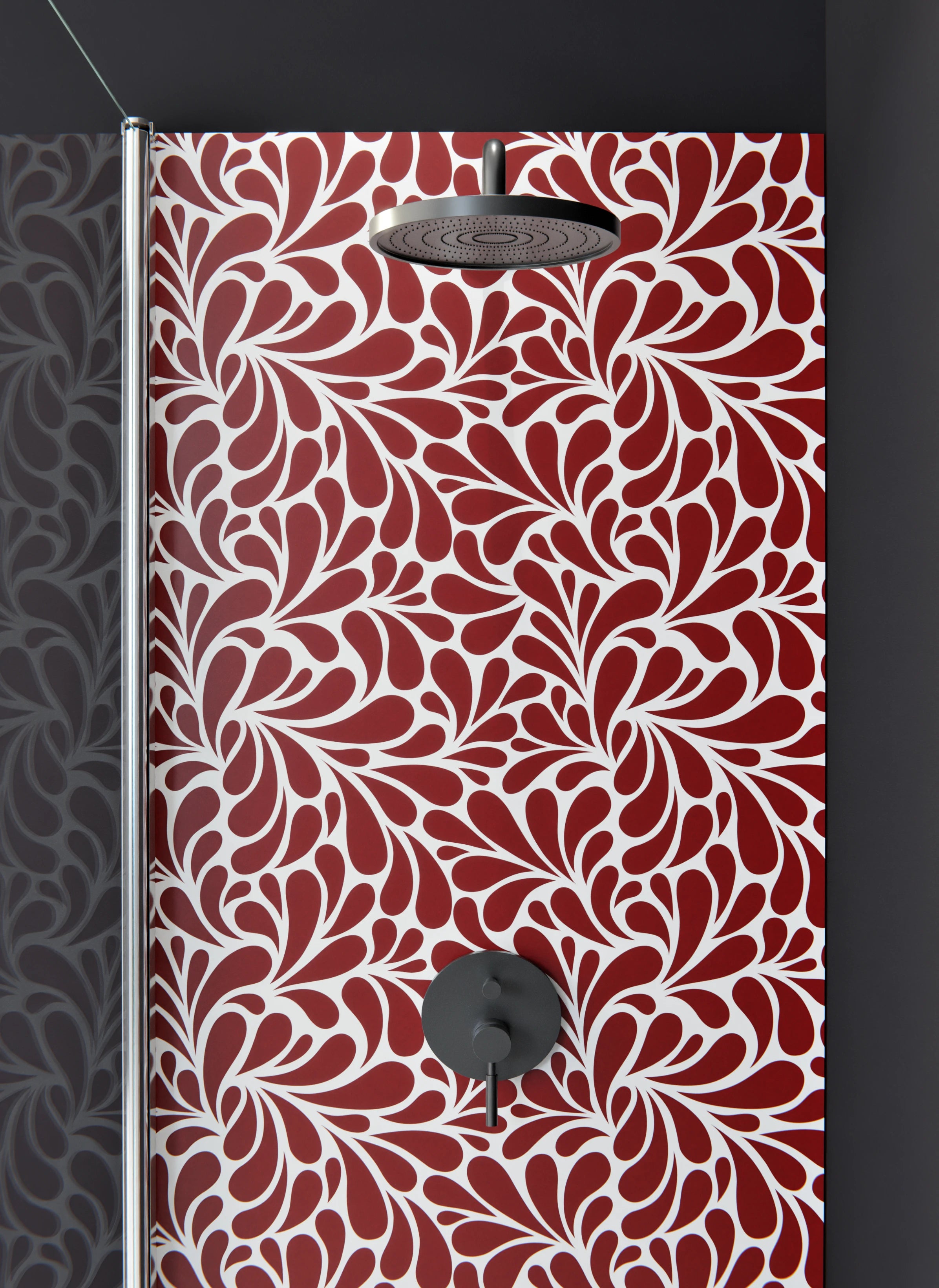 Duschrückwand - Natura - Petaloso - Granata