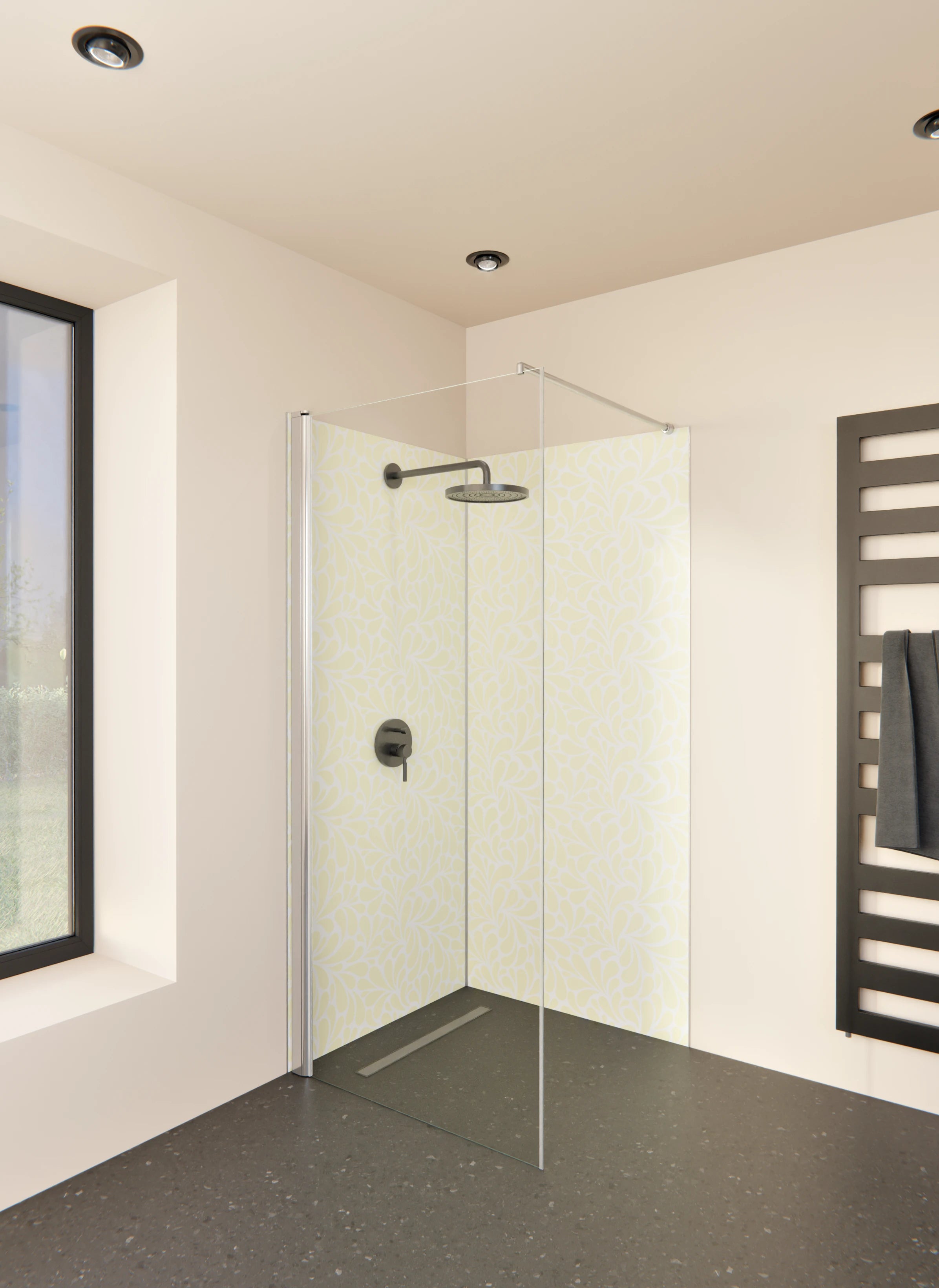 Duschrückwand - Natura - Petaloso - Limone crema