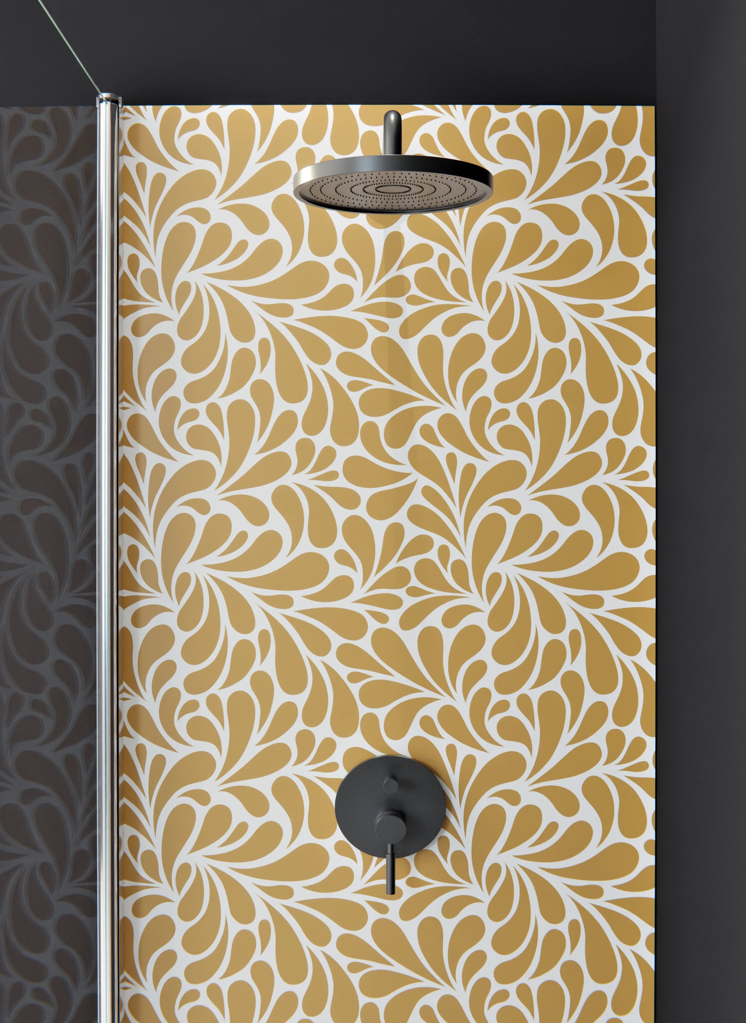 Duschrückwand - Natura - Petaloso - Ocra