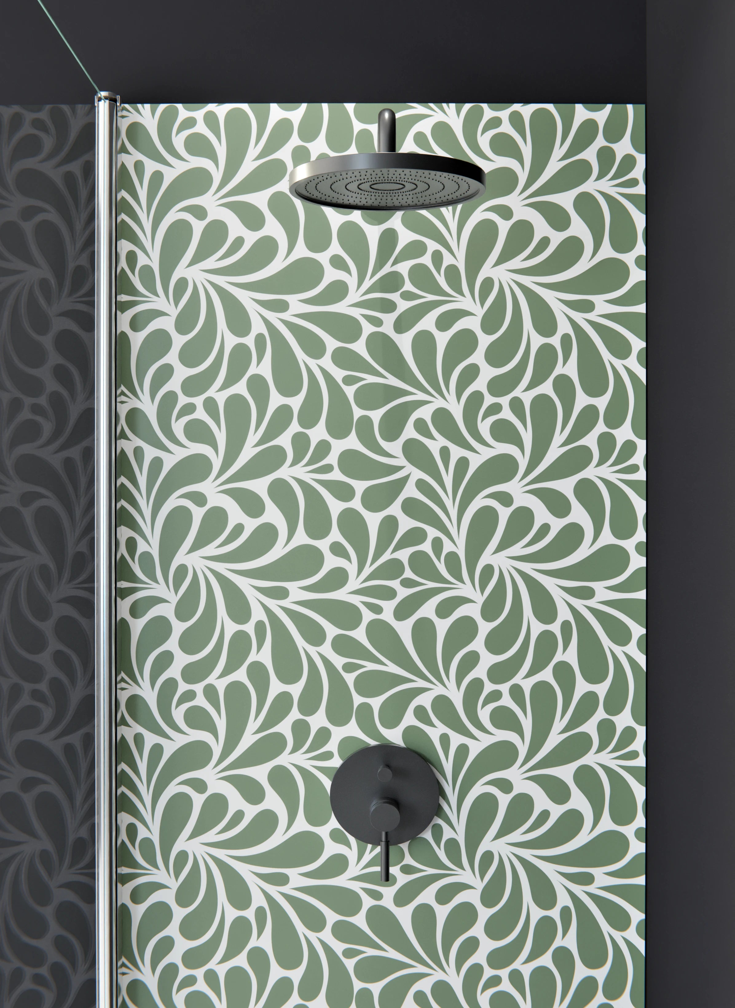 Duschrückwand - Natura - Petaloso - Oliva