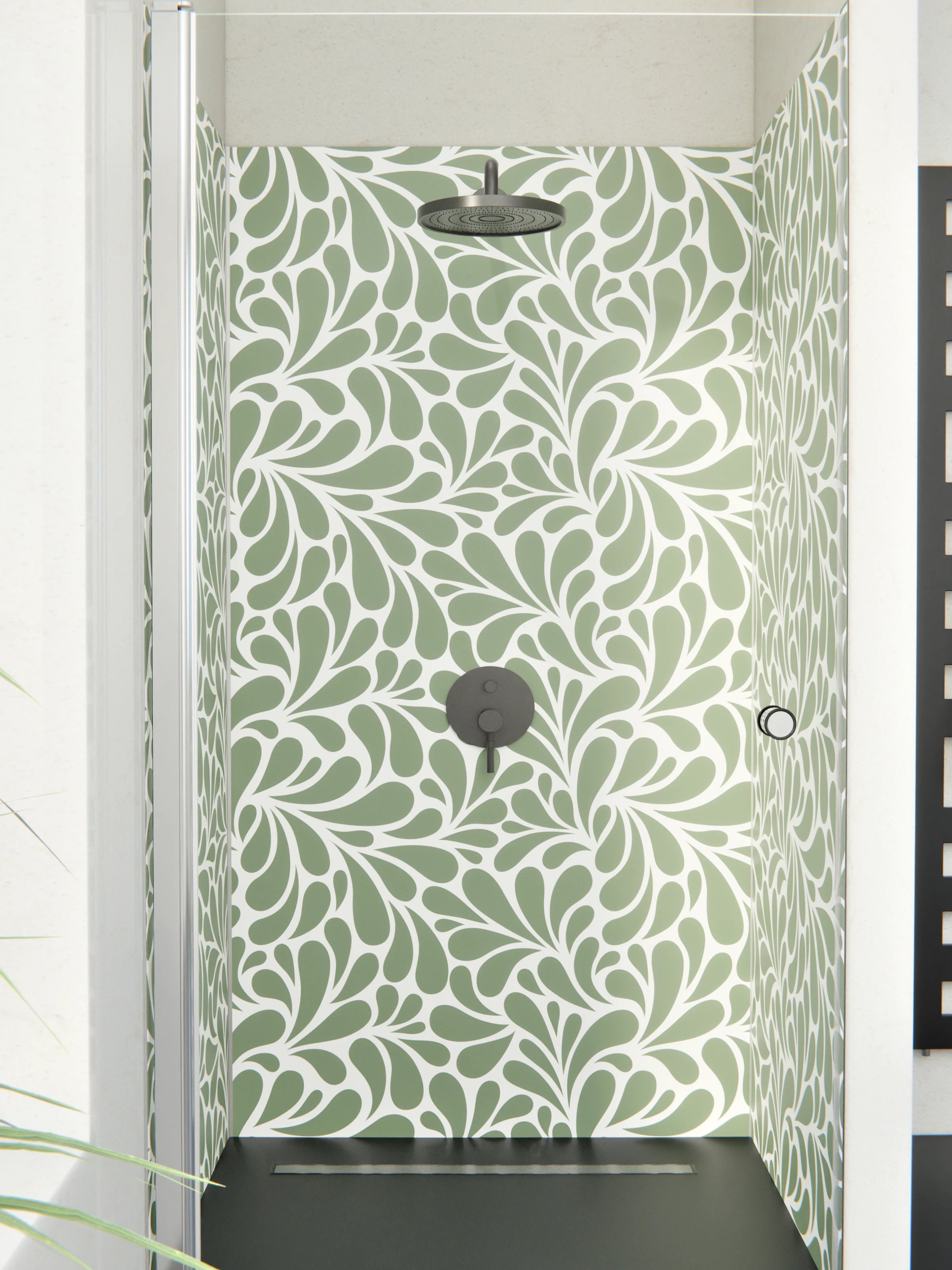 Duschrückwand - Natura - Petaloso - Oliva