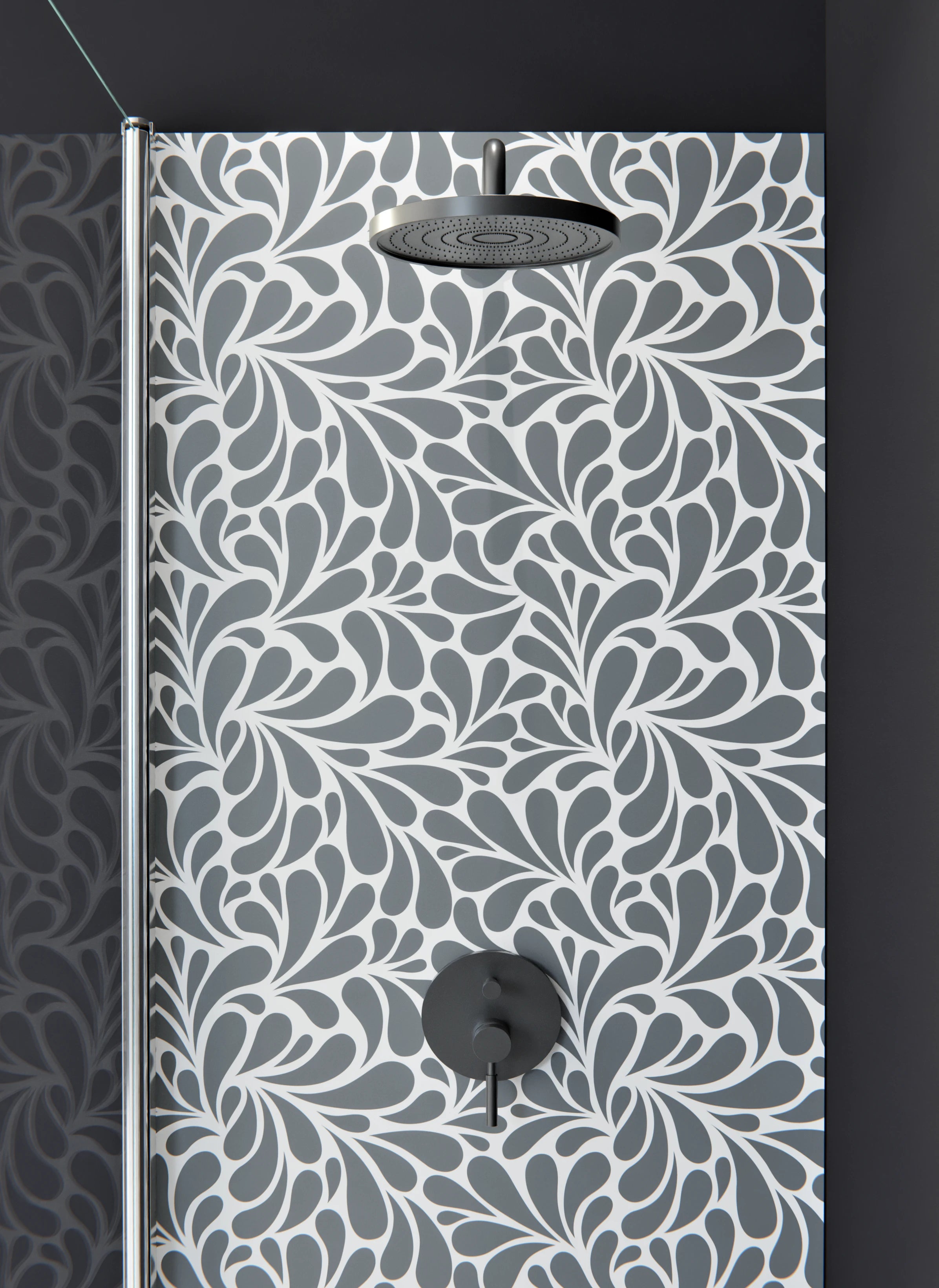 Duschrückwand - Natura - Petaloso - Piombo