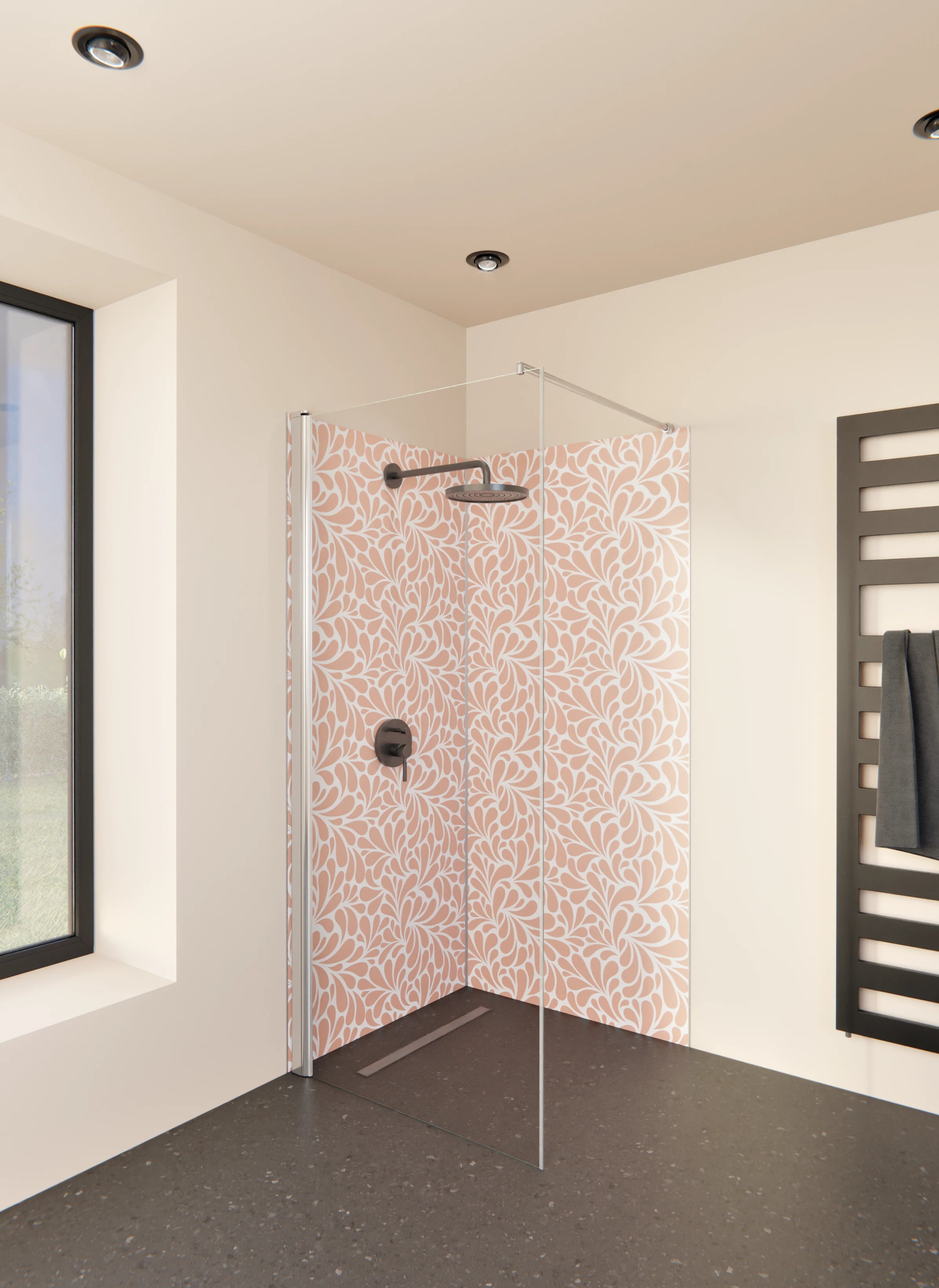 Duschrückwand - Natura - Petaloso - Salmone