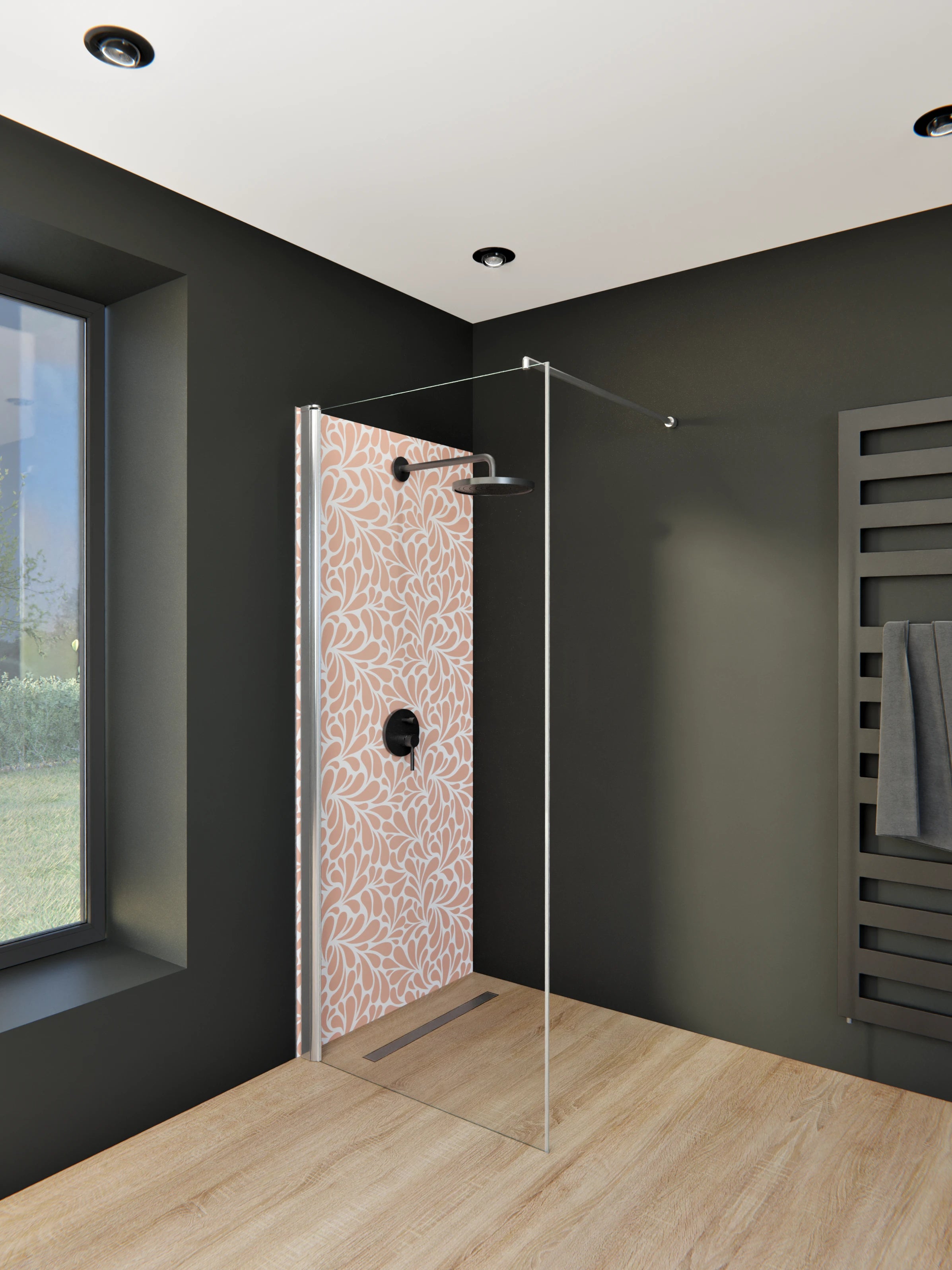 Duschrückwand - Natura - Petaloso - Salmone