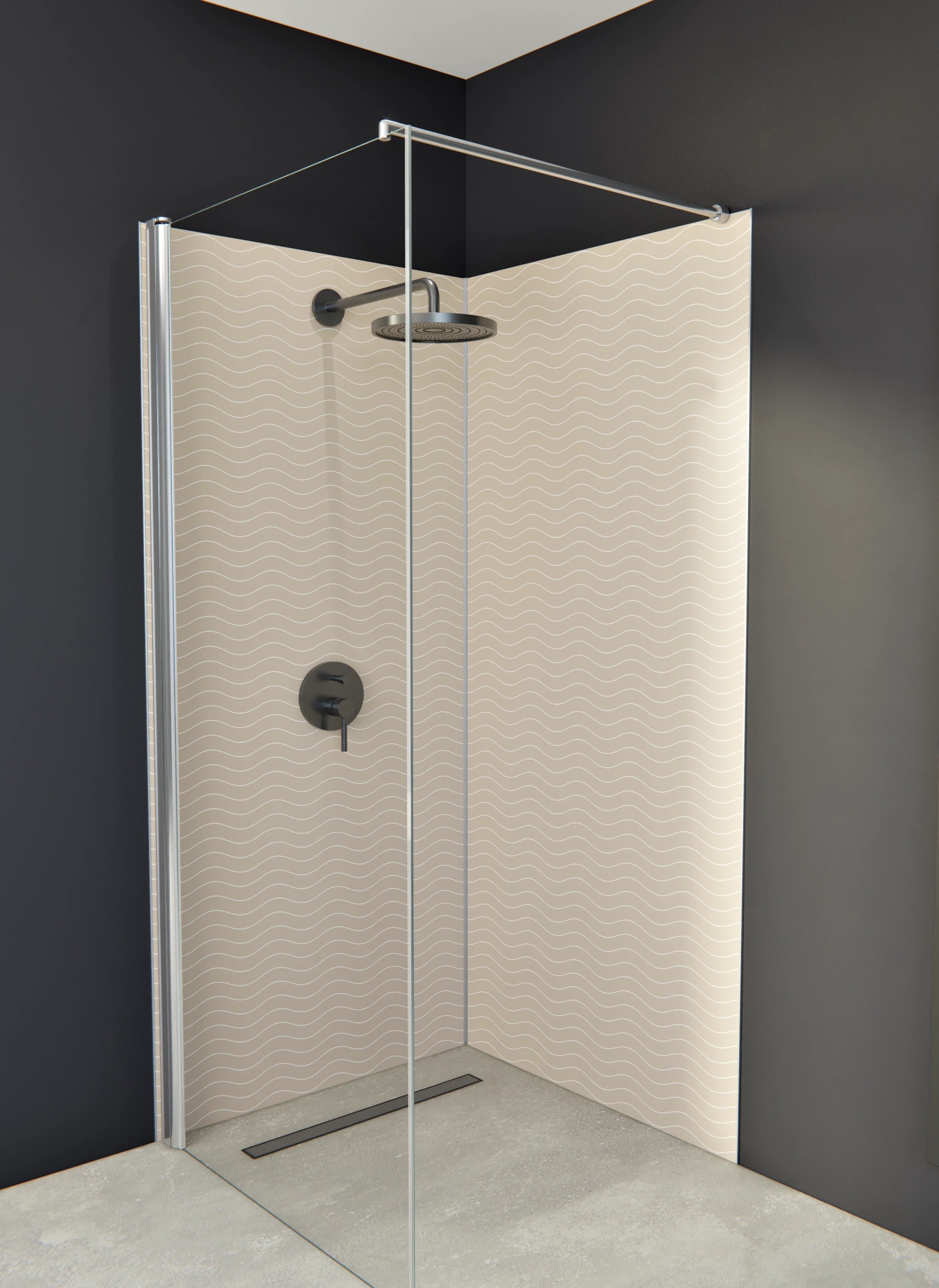 Duschrückwand - Onde - Abisso - Cappuccino